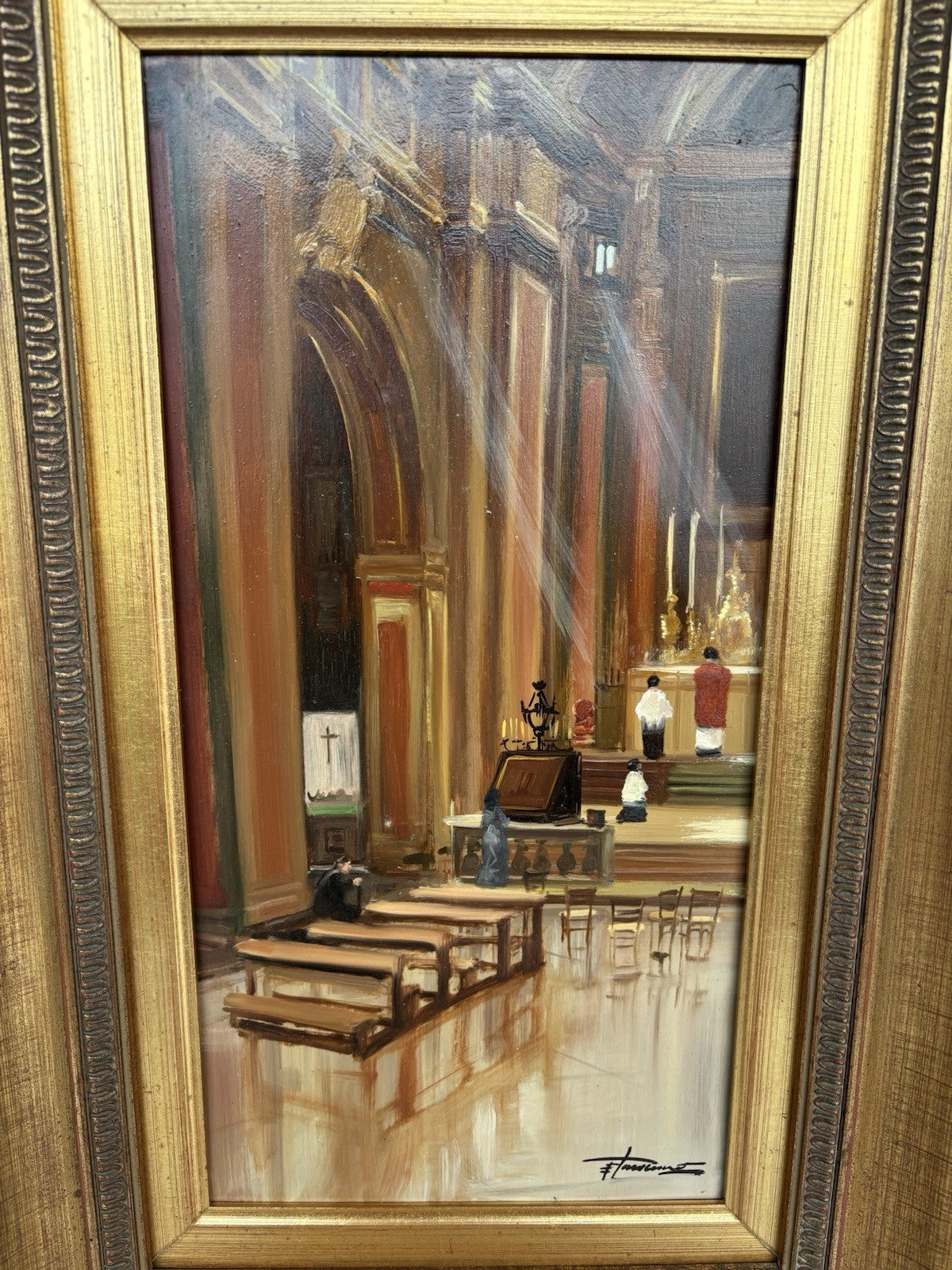 Quadro -Interno Di Chiesa- Francesco Tammaro dipinto a olio