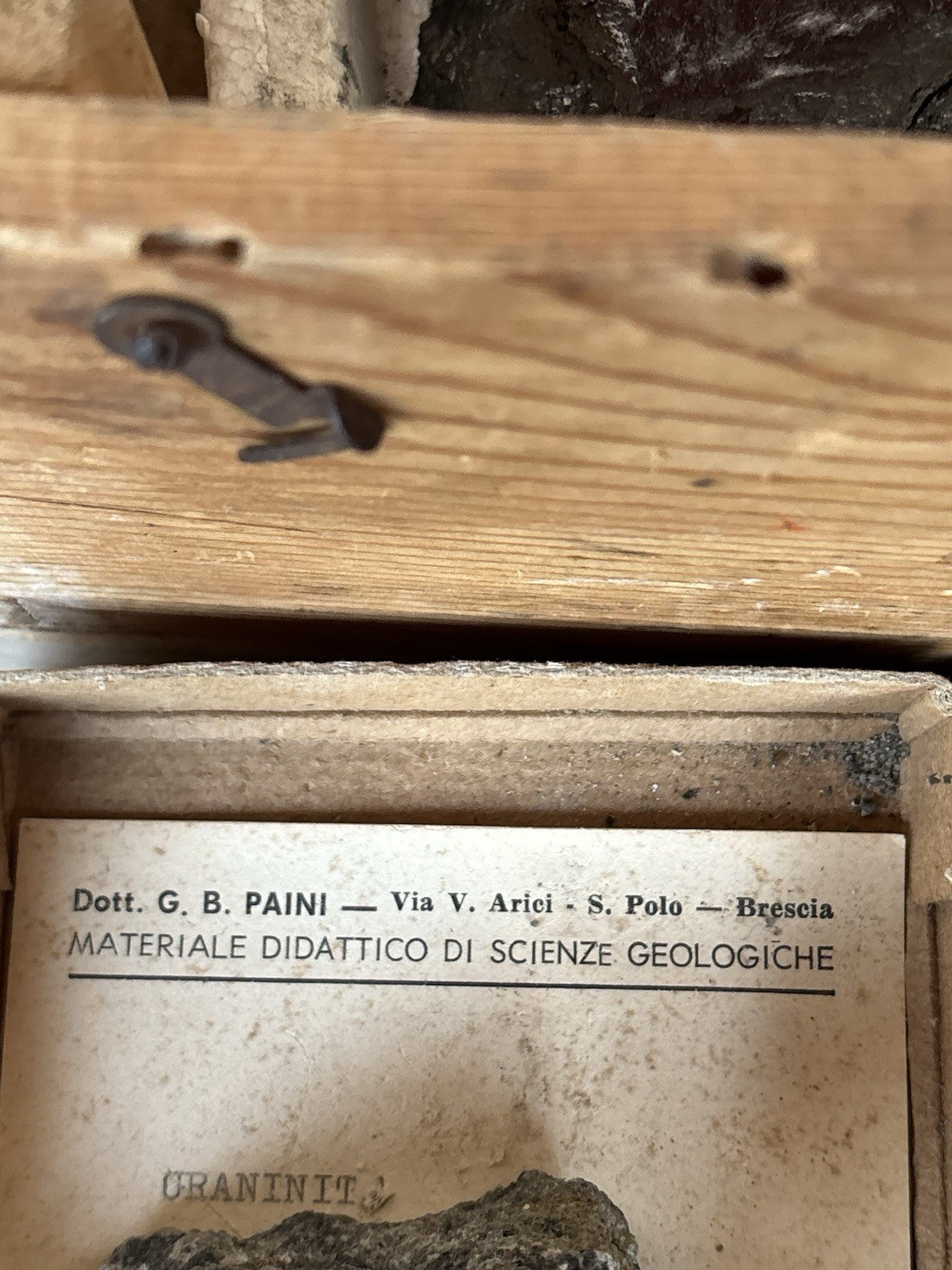 Rocce E Minerali Vintage Con Scatola In Legno Carlo Erba