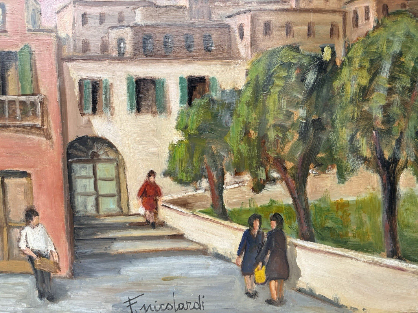 Quadro -Un Angolo Di Pozzuoli- Francesco Nicolardi- dipinto a olio