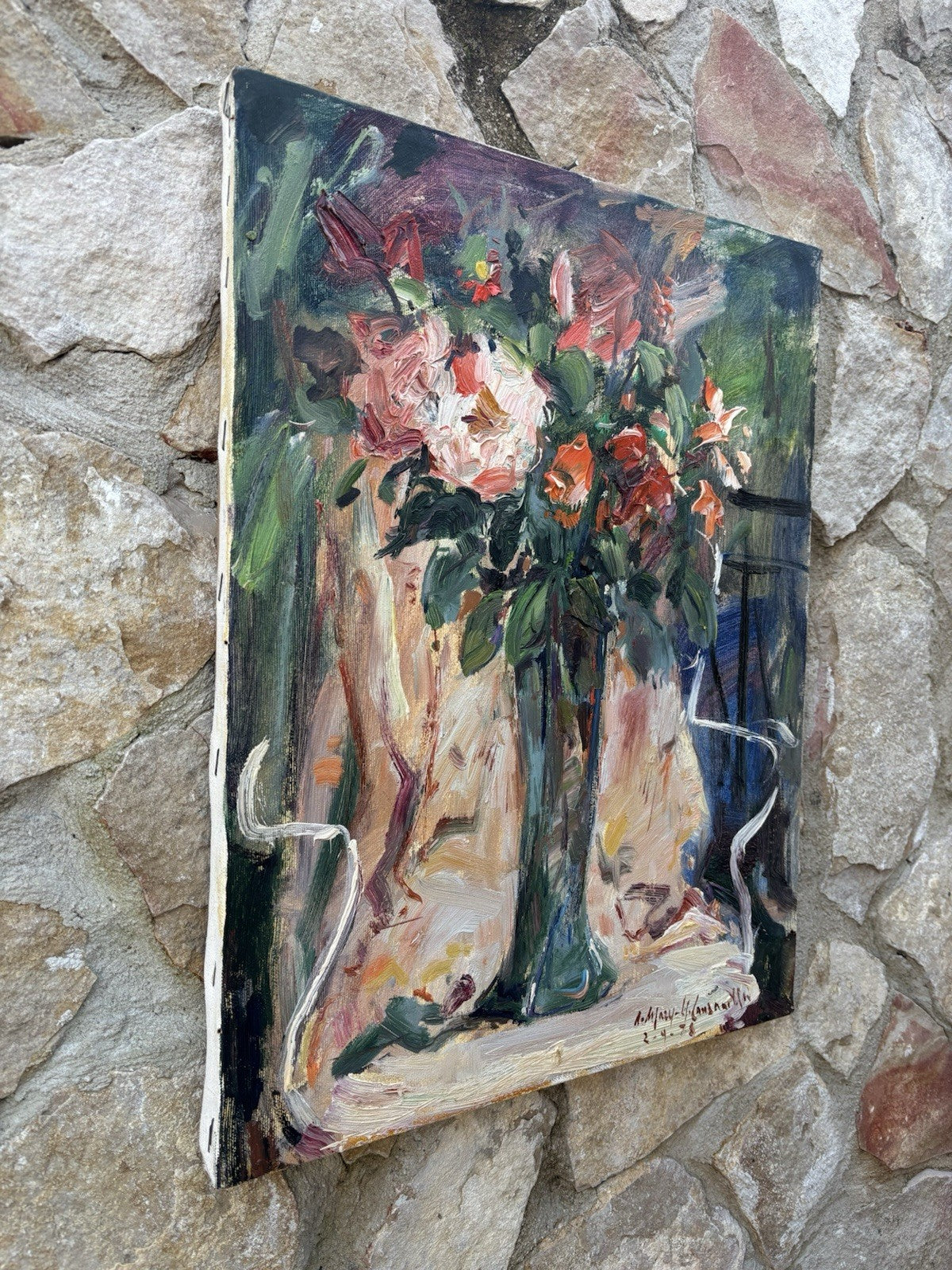 Quadro -Vaso Con Fiori- Nicola Canzanella dipinto a olio su tela