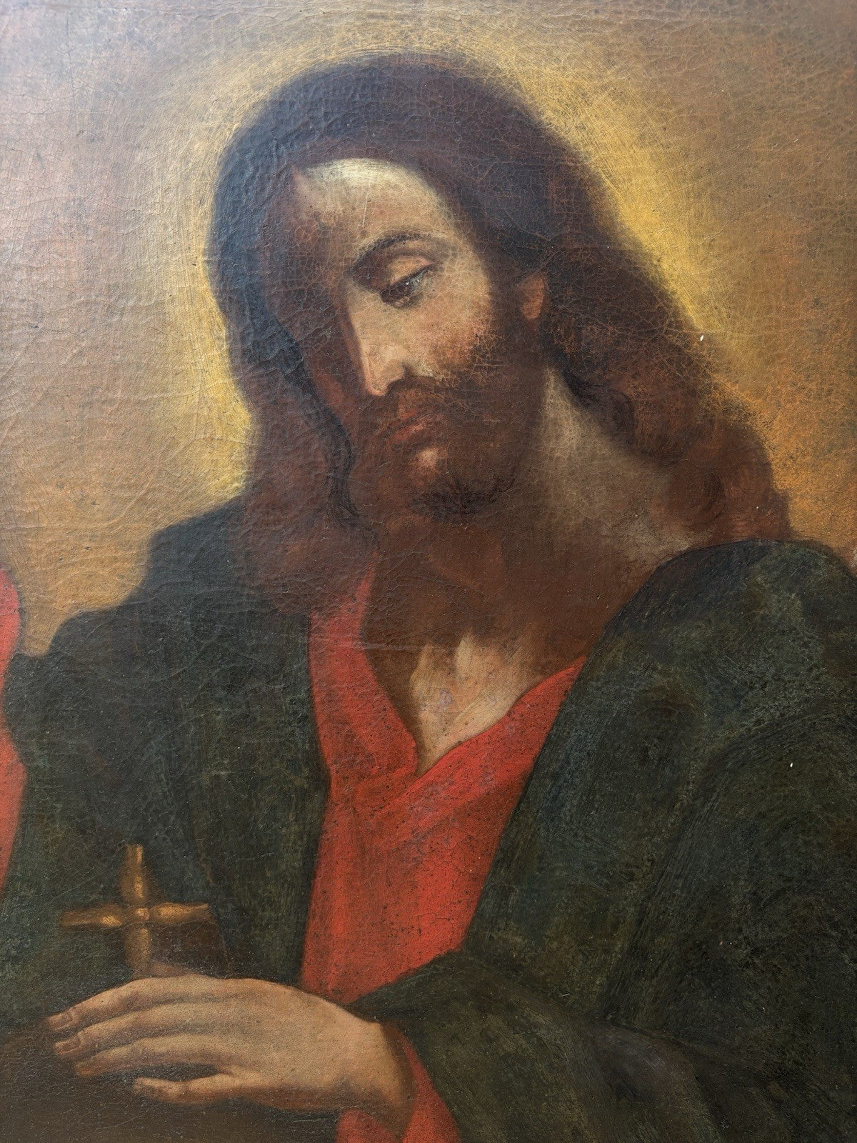 Quadro antico -Gesù- dipinto a olio su tela