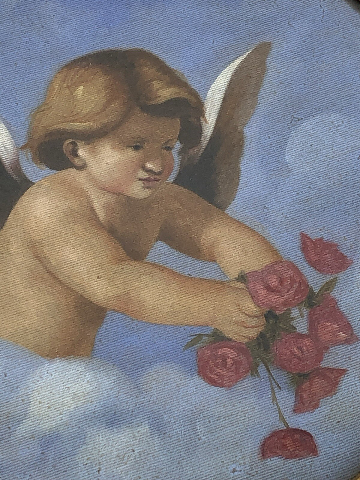 Coppia quadri vintage -Puttini- dipinti a olio su tela