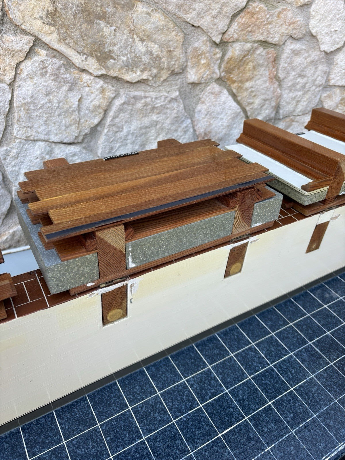 Modello Architettonico E Didattico Vintage In Legno-Toffoli E Figli-