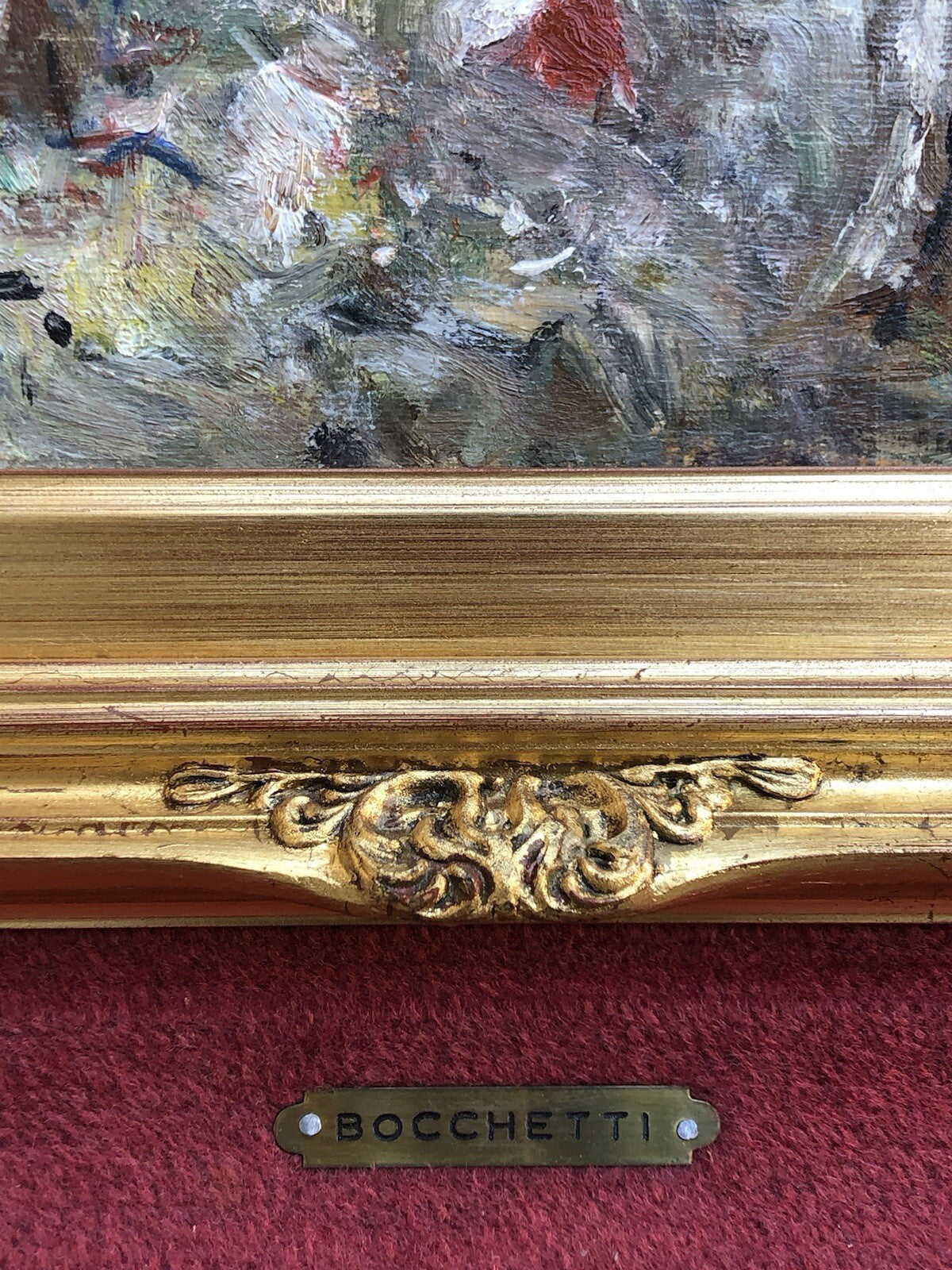 Quadro vintage -Ulivi- dipinto a olio su tavoletta