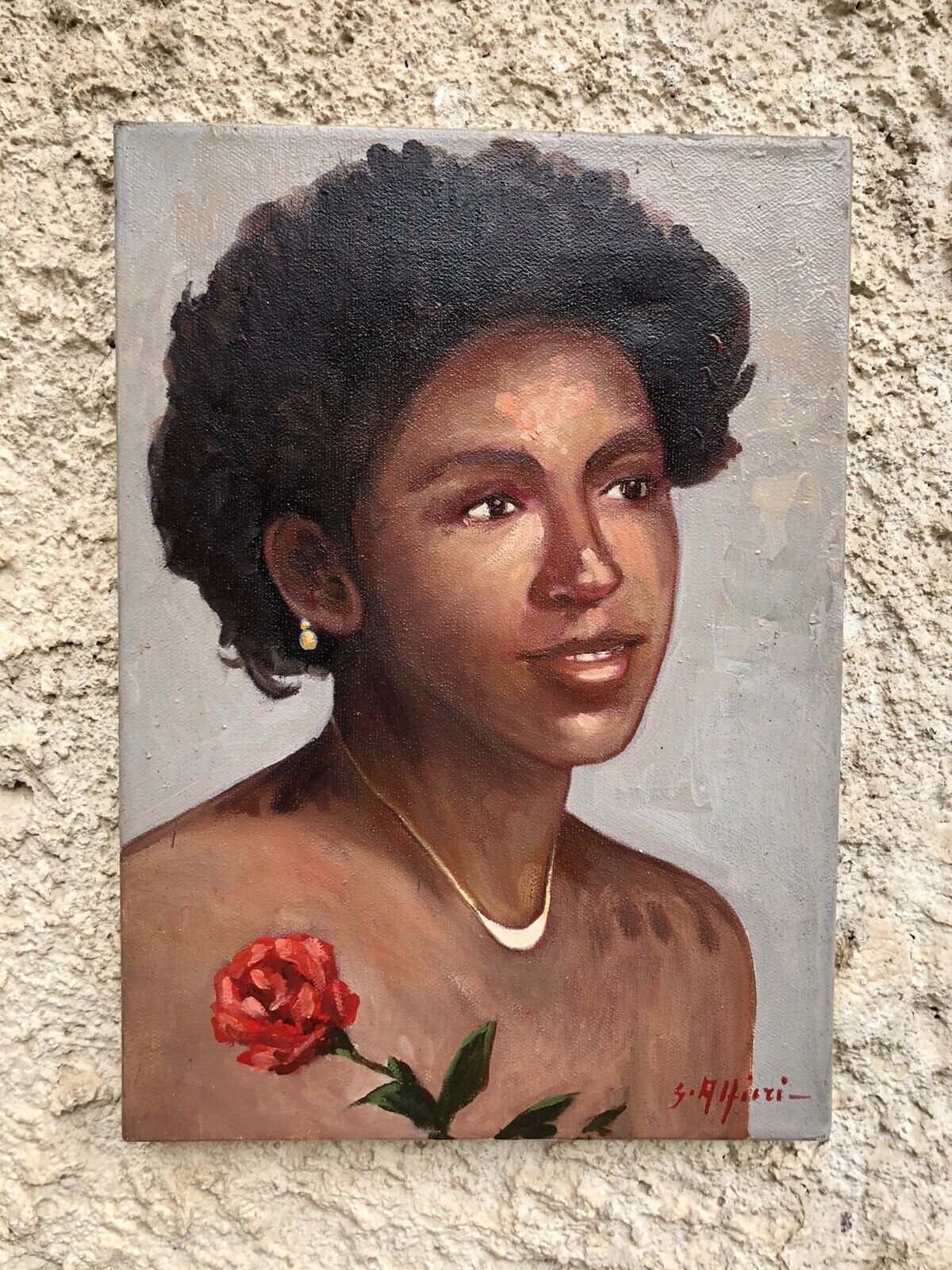 Quadro vintage -Figura Donna-dipinto a olio su tela