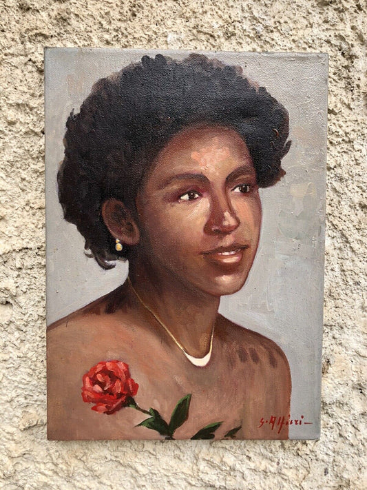 Quadro vintage -Figura Donna-dipinto a olio su tela