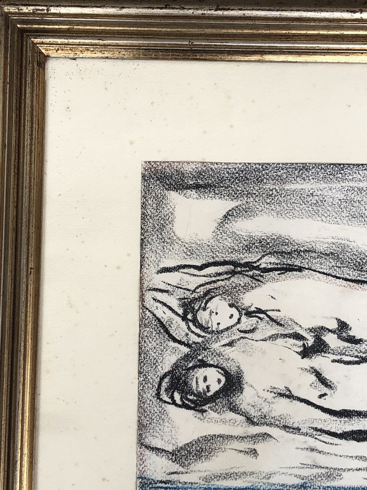 Quadro vintage -Paesaggio Con Figure- dipinto a tecnica Mista