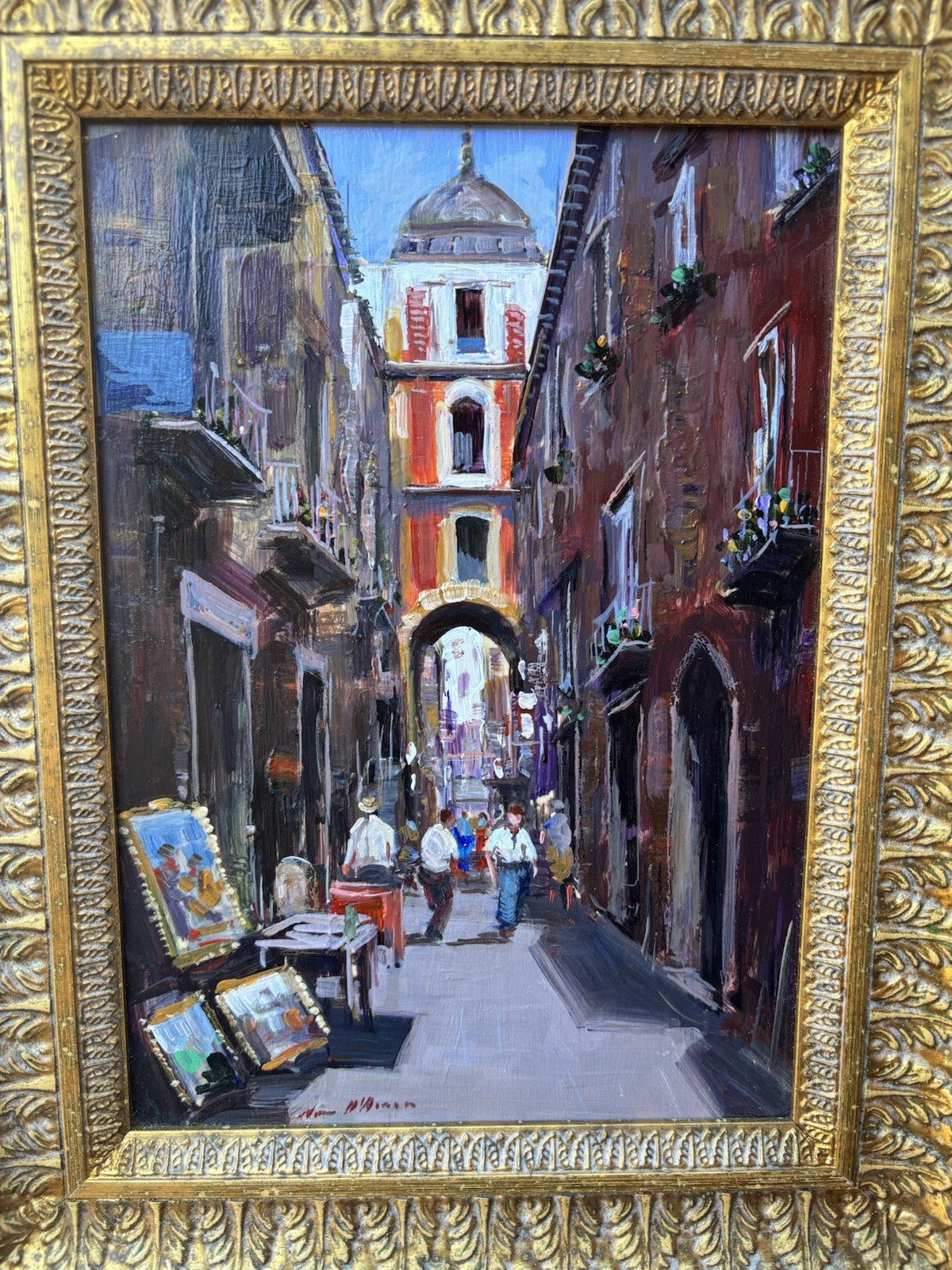 Quadro -Vicolo Di Napoli- Nino D’Amore- dipinto a olio