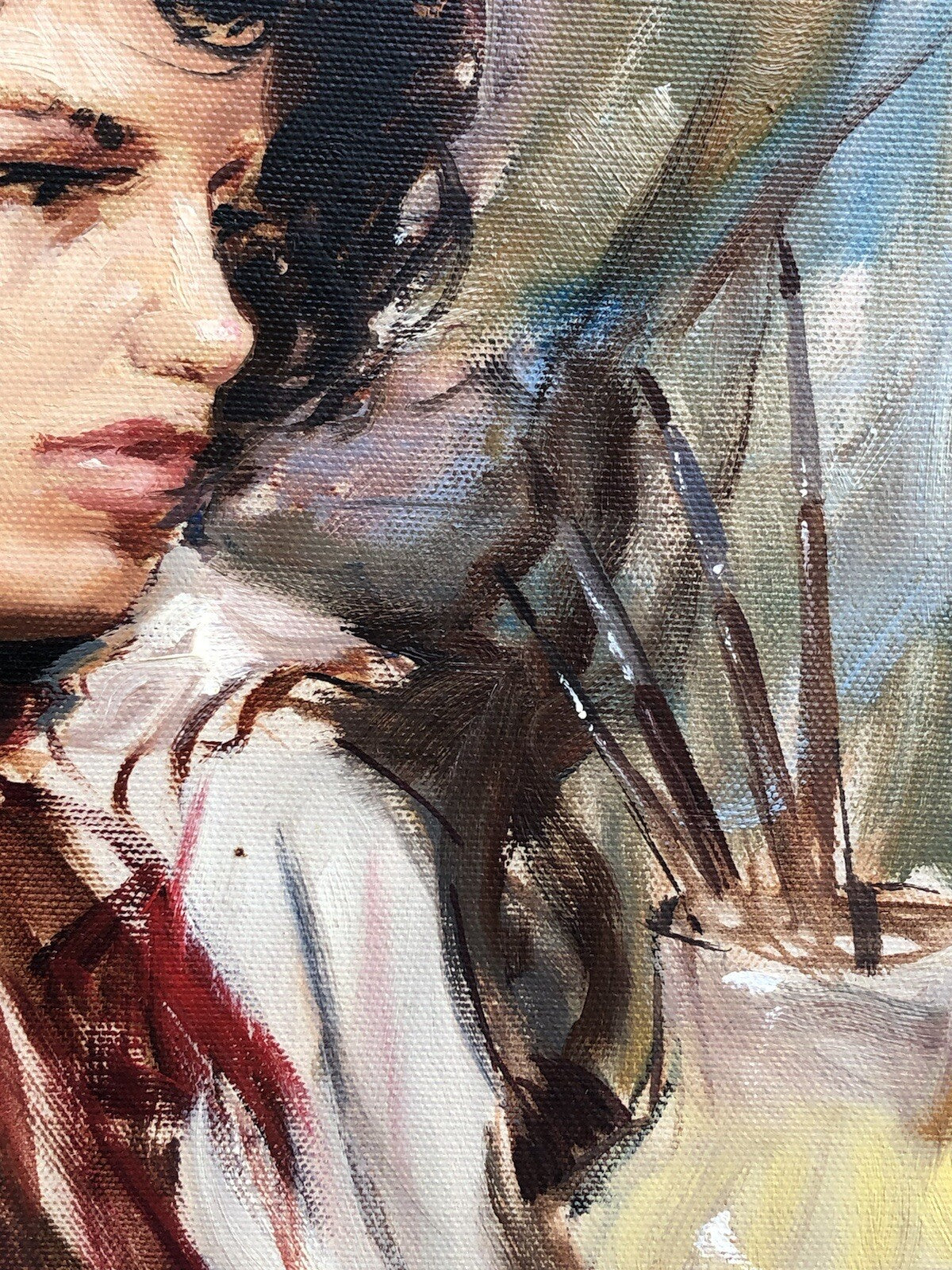 Quadro vintage -Figura Donna- dipinto a olio su tela