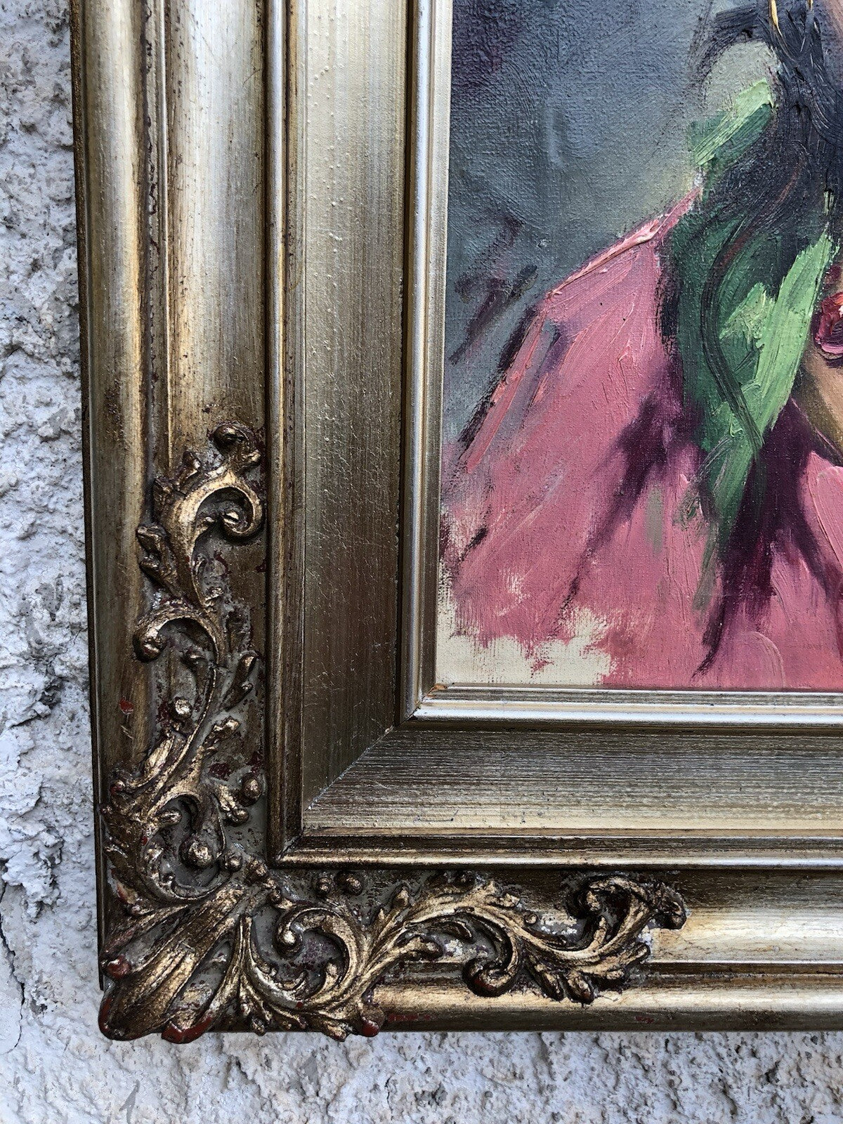 Quadro vintage -Fanciulla- dipinto a olio su tela