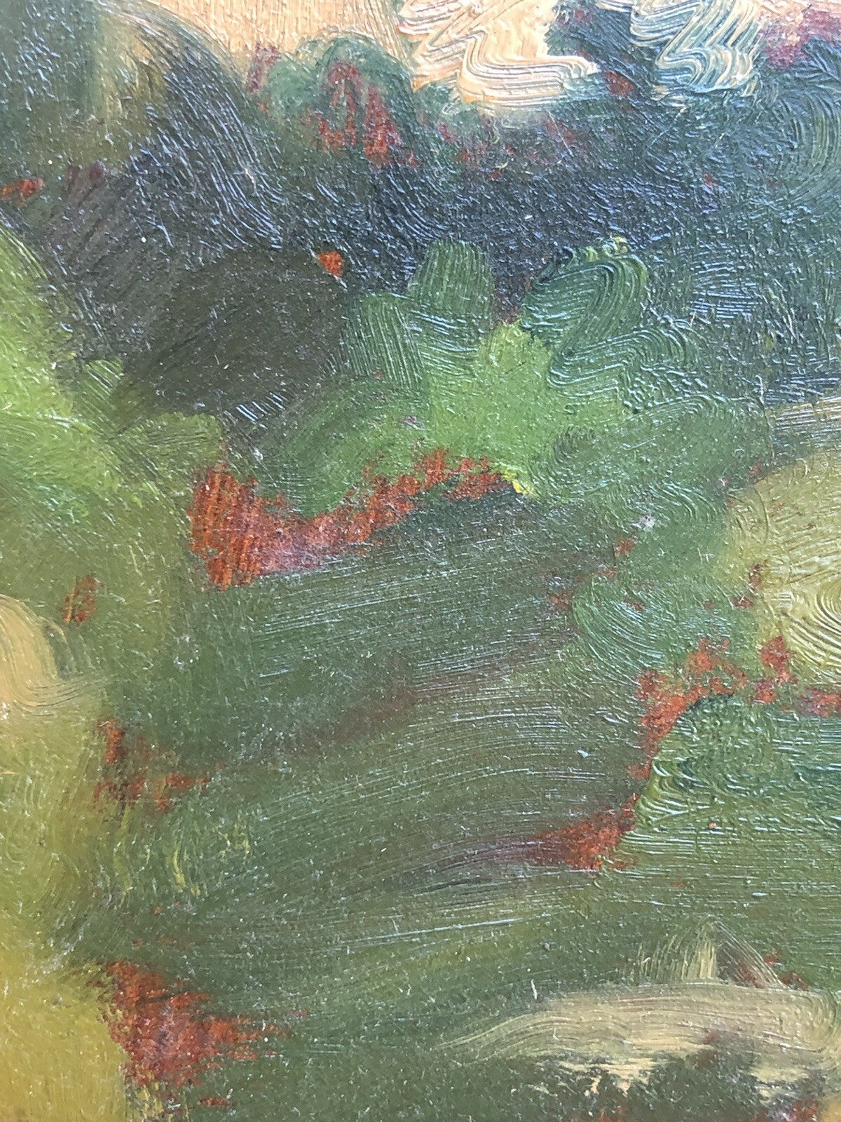Quadro vintage -Paesaggio- dipinto a olio su tavoletta