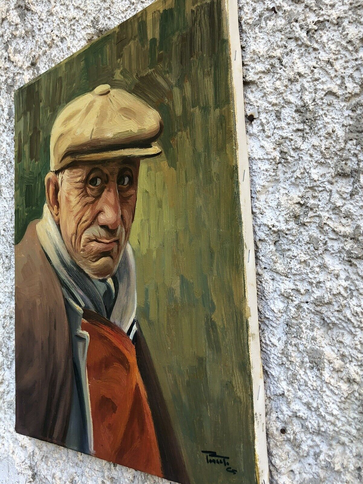 Quadro vintage -Figura Anziano- dipinto a olio su tela