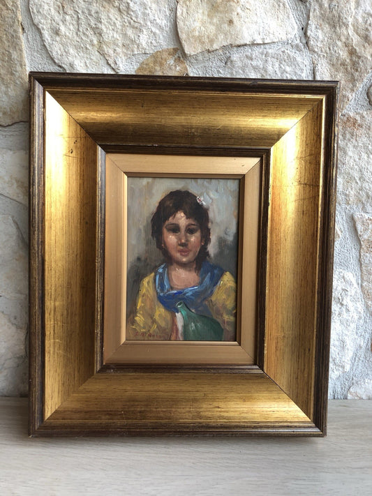 Quadro -Figura Di Donna- dipinto a olio su tavoletta