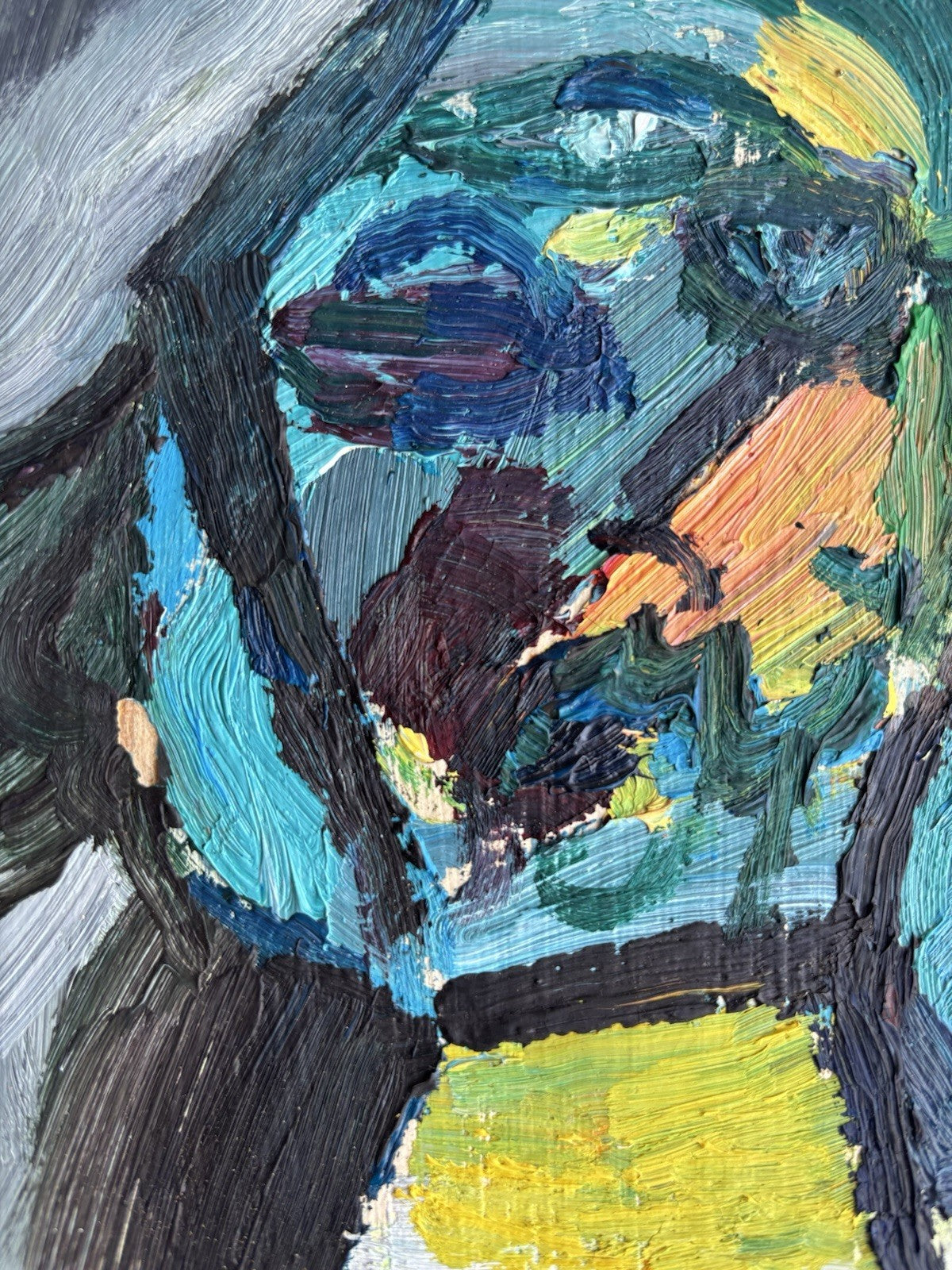 Coppia di quadri -Figure Astratte- Mario Sangiovanni dipinti ad olio