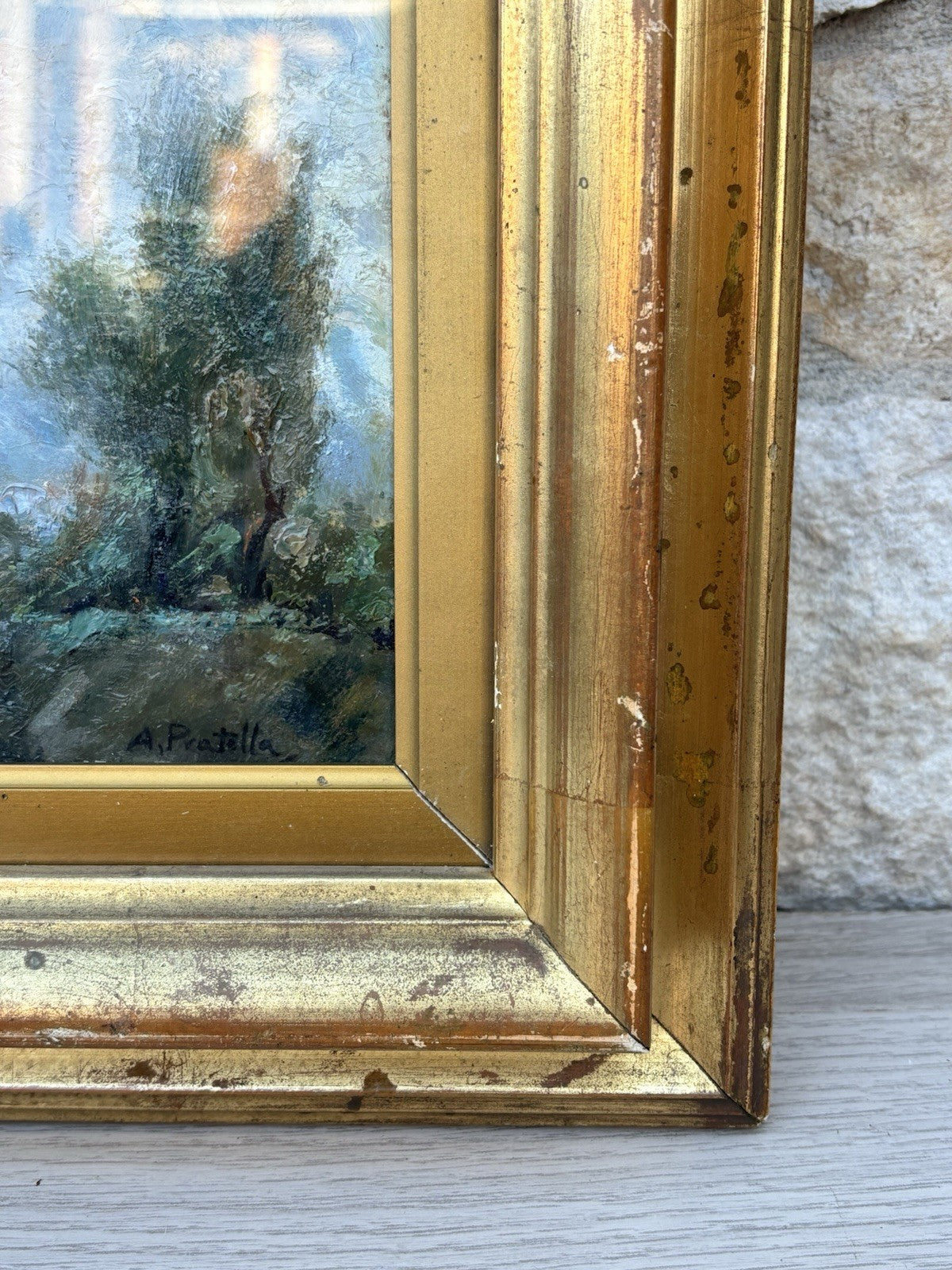 Quadro antico -Paesaggio Con Alberi- Attilio Pratella dipinto a olio