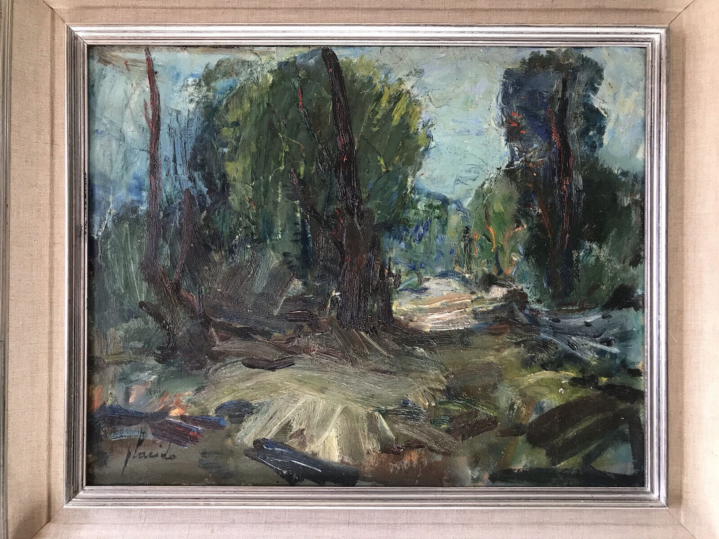 QUADRO ERRICO PLACIDO - PAESAGGIO-DIPINTO A OLIO SU TAVOLA