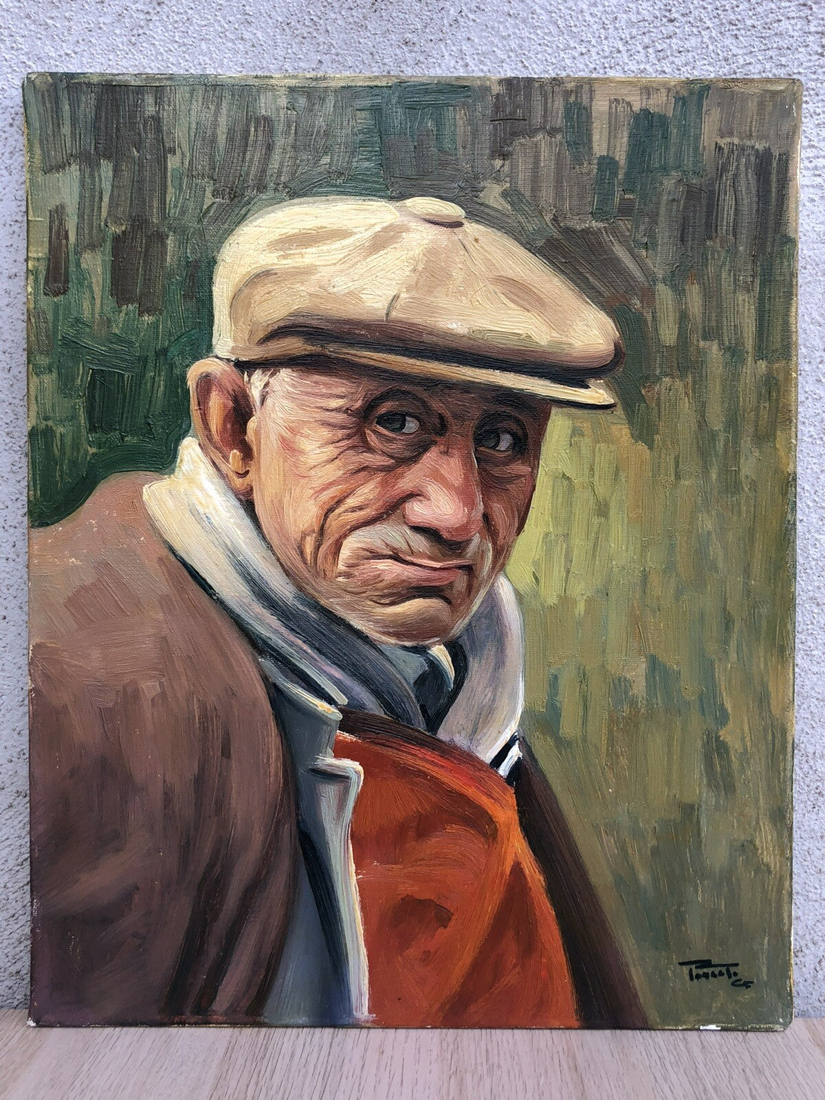 Quadro vintage -Figura Anziano- dipinto a olio su tela