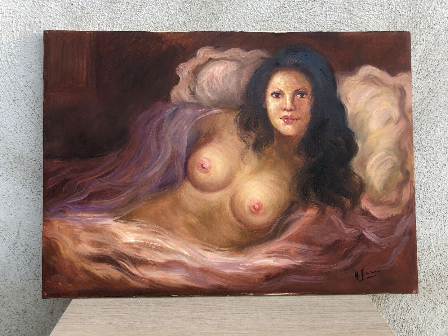Quadro vintage -Nudo Di Donna- dipinto a olio su tela