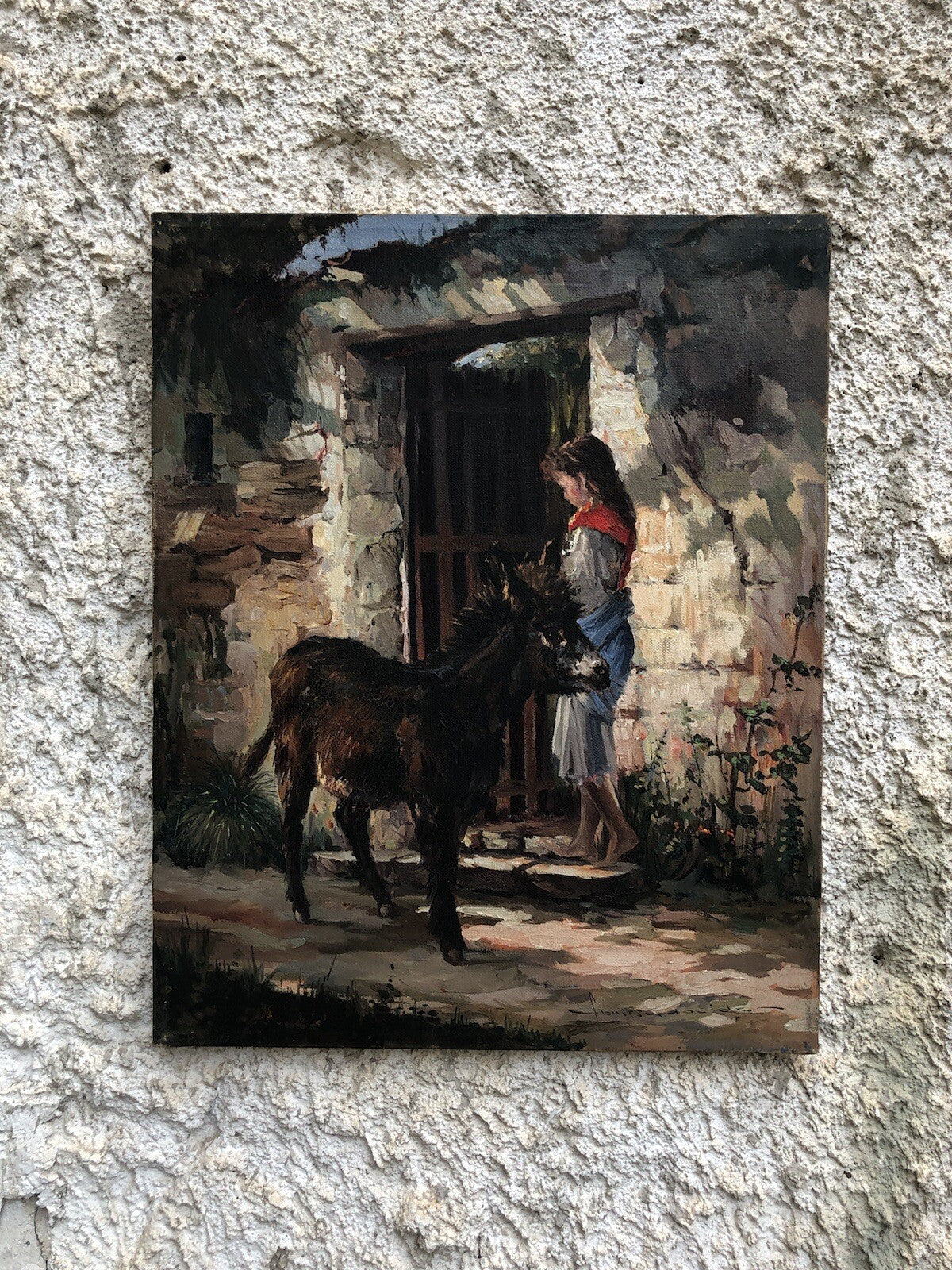 Quadro vintage -Asinello- dipinto a olio su tela