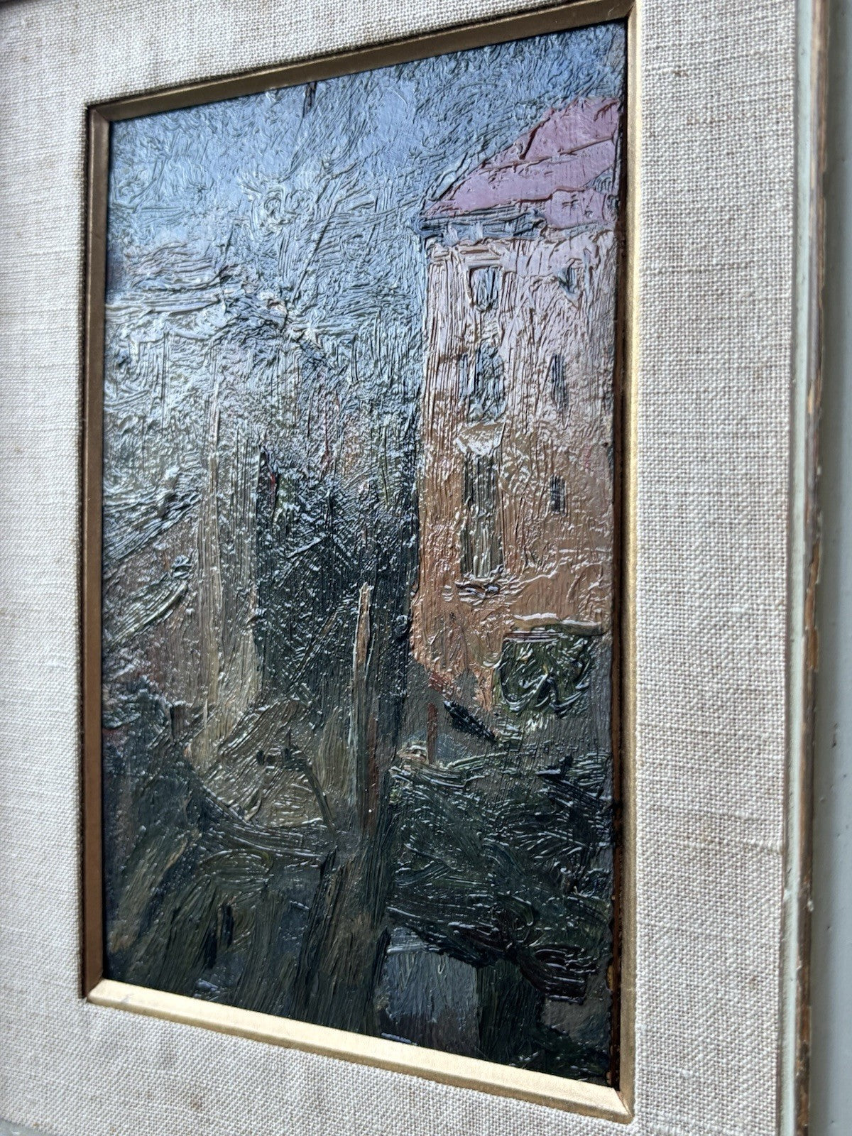 Quadro -Strada Con Palazzi- Carlo Striccoli dipinto a olio