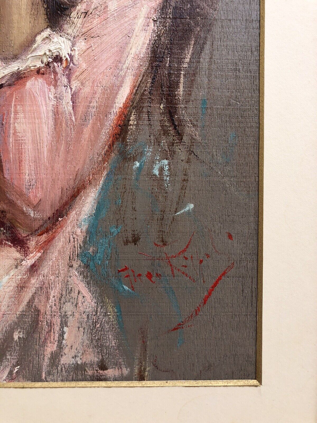 Quadro vintage -Fanciulla tra i fiori-dipinto a olio su tavola