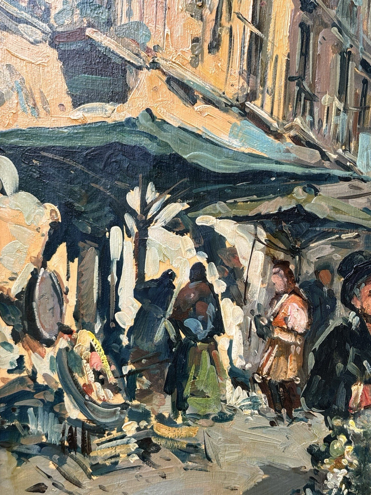 Quadro -Mercato Napoli- Vincenzo Aprile dipinto a olio
