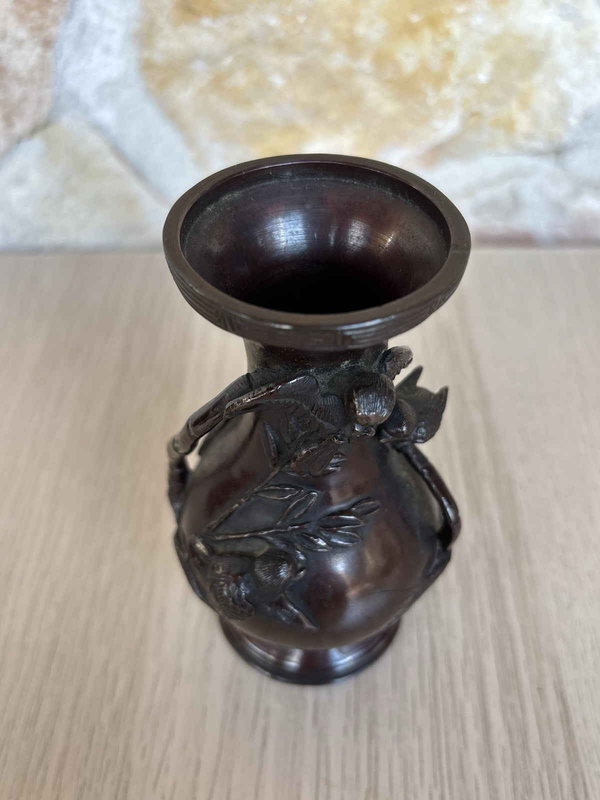 Vaso Vintage In Bronzo, Giappone-Meiji