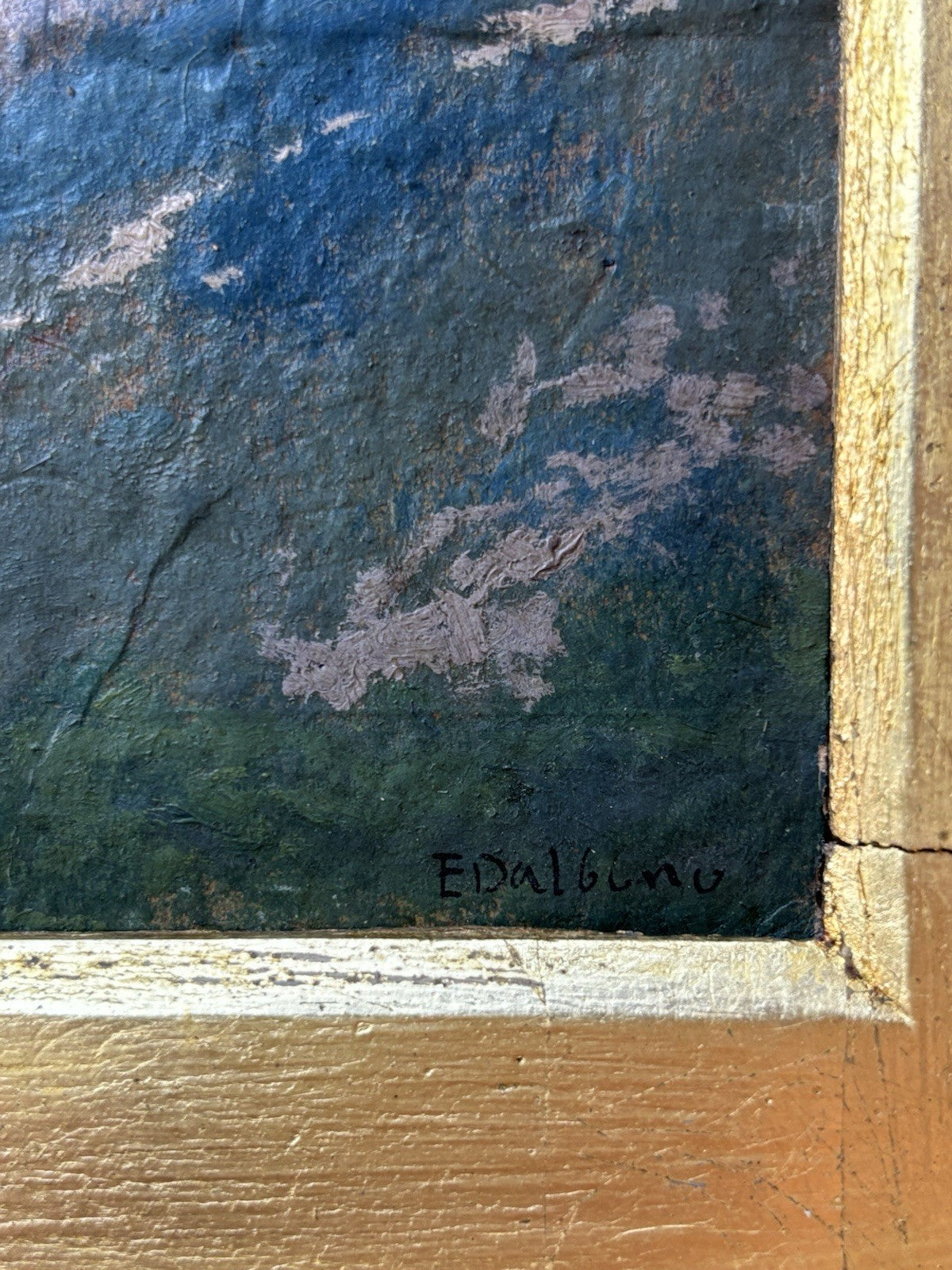 Quadro antico -Paesaggio- Edoardo Dalbono dipinto a olio