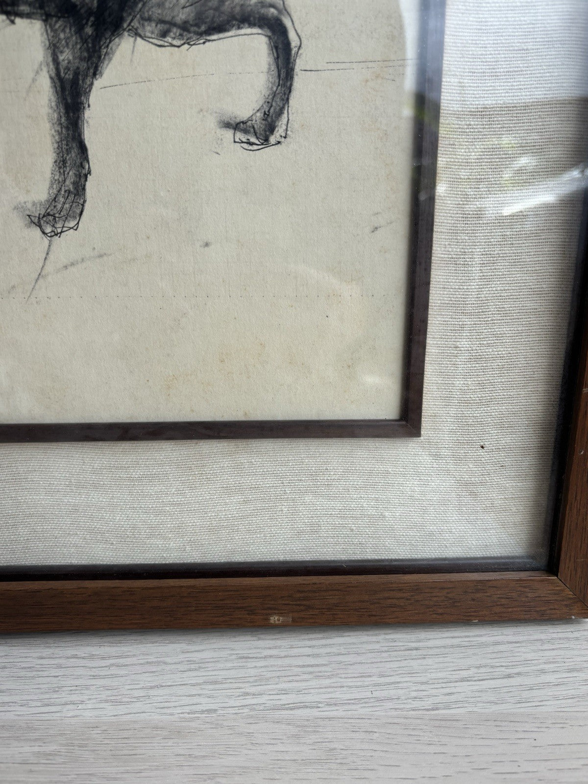 Quadro -Calesse Con Cavallo- Guido Casciaro disegno su carta