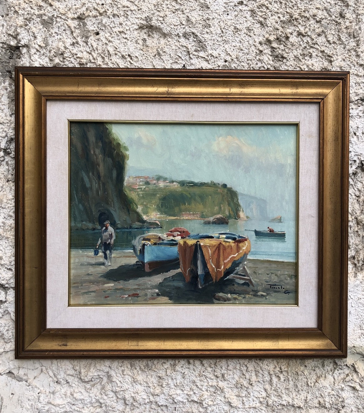 Quadro -Barche A Riposo- dipinto a olio su tela