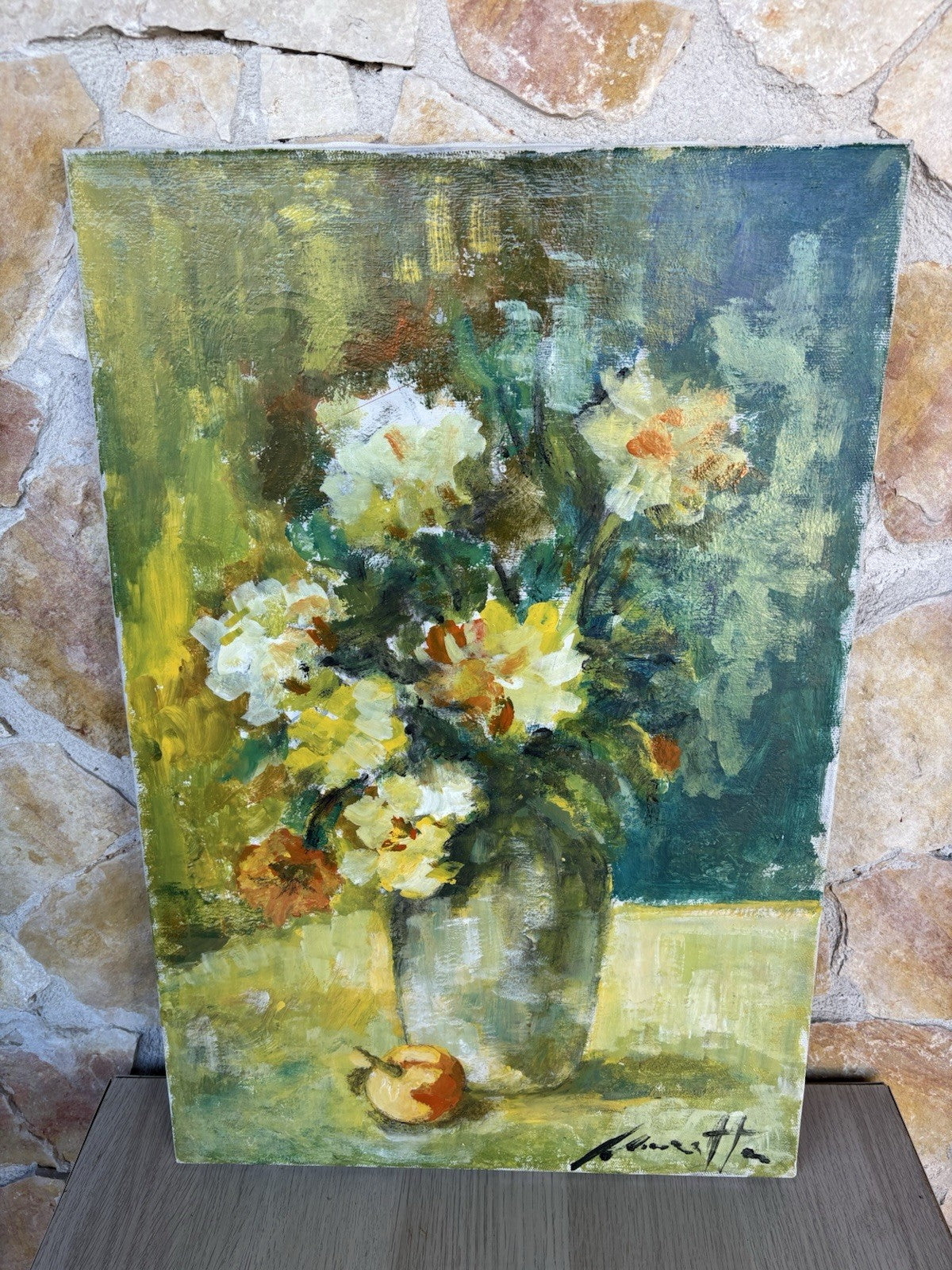 Quadro -Vaso Con Fiori- dipinto a olio su tela