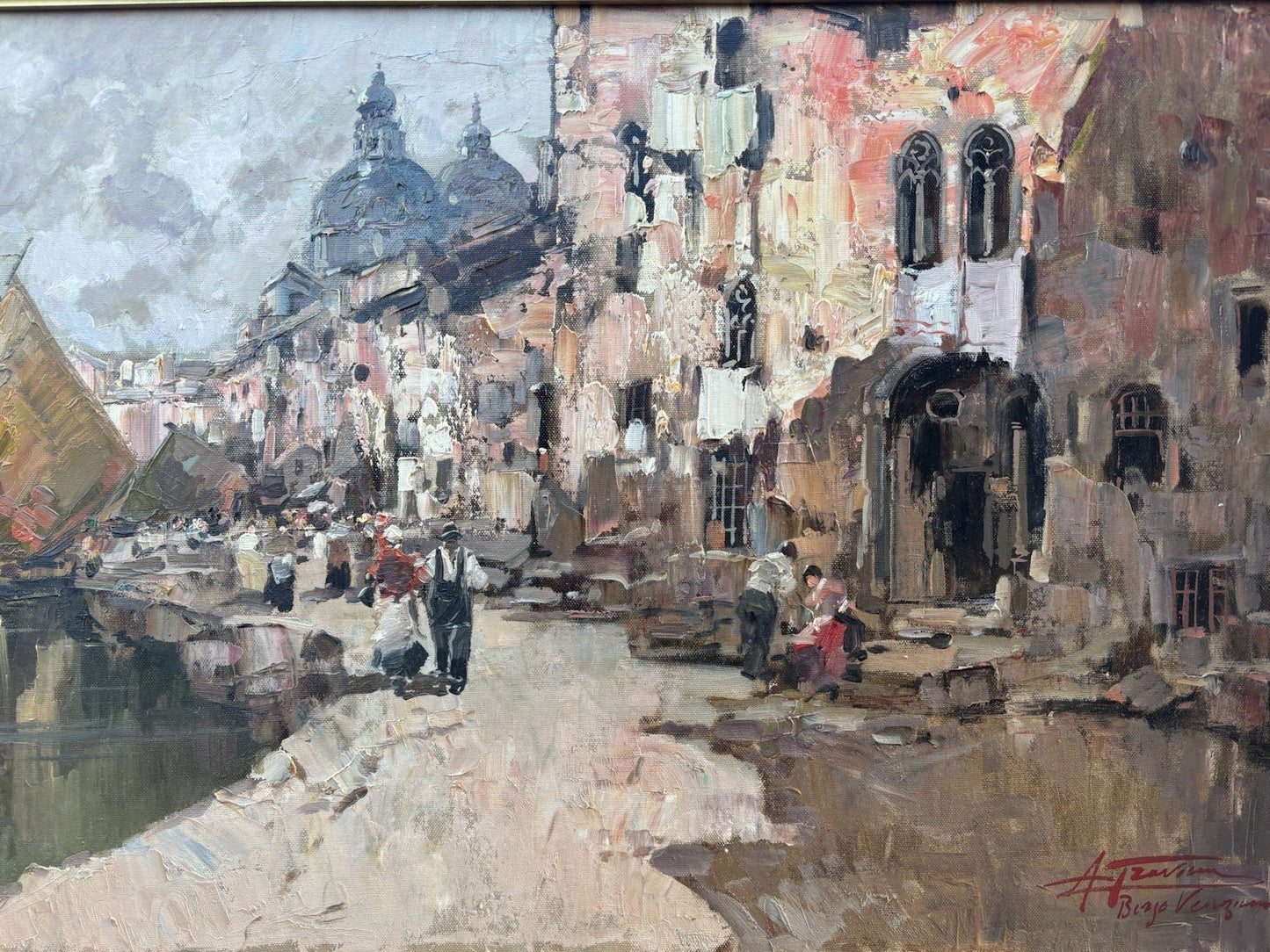 Quadro -Borgo Veneziano- Antonio Gravina- dipinto a olio su tela