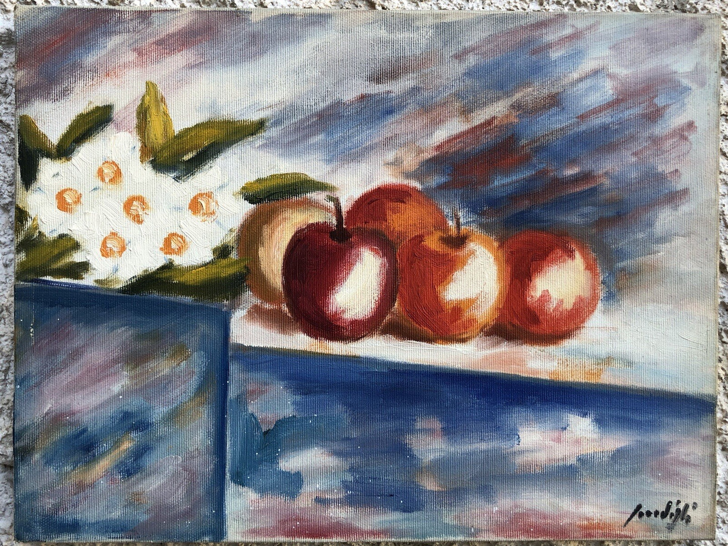 Quadro vintage -Natura Morta- dipinto a olio su tela