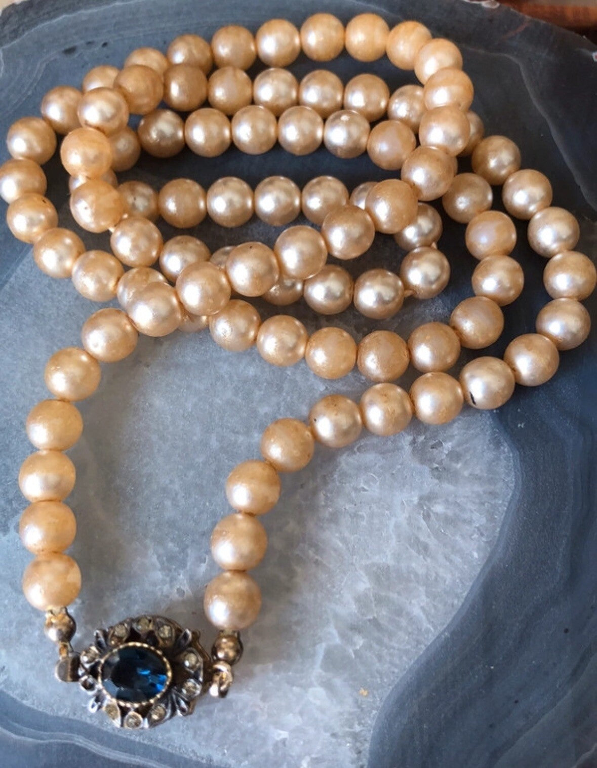 Collana Vintage Con Perle E Argento 925