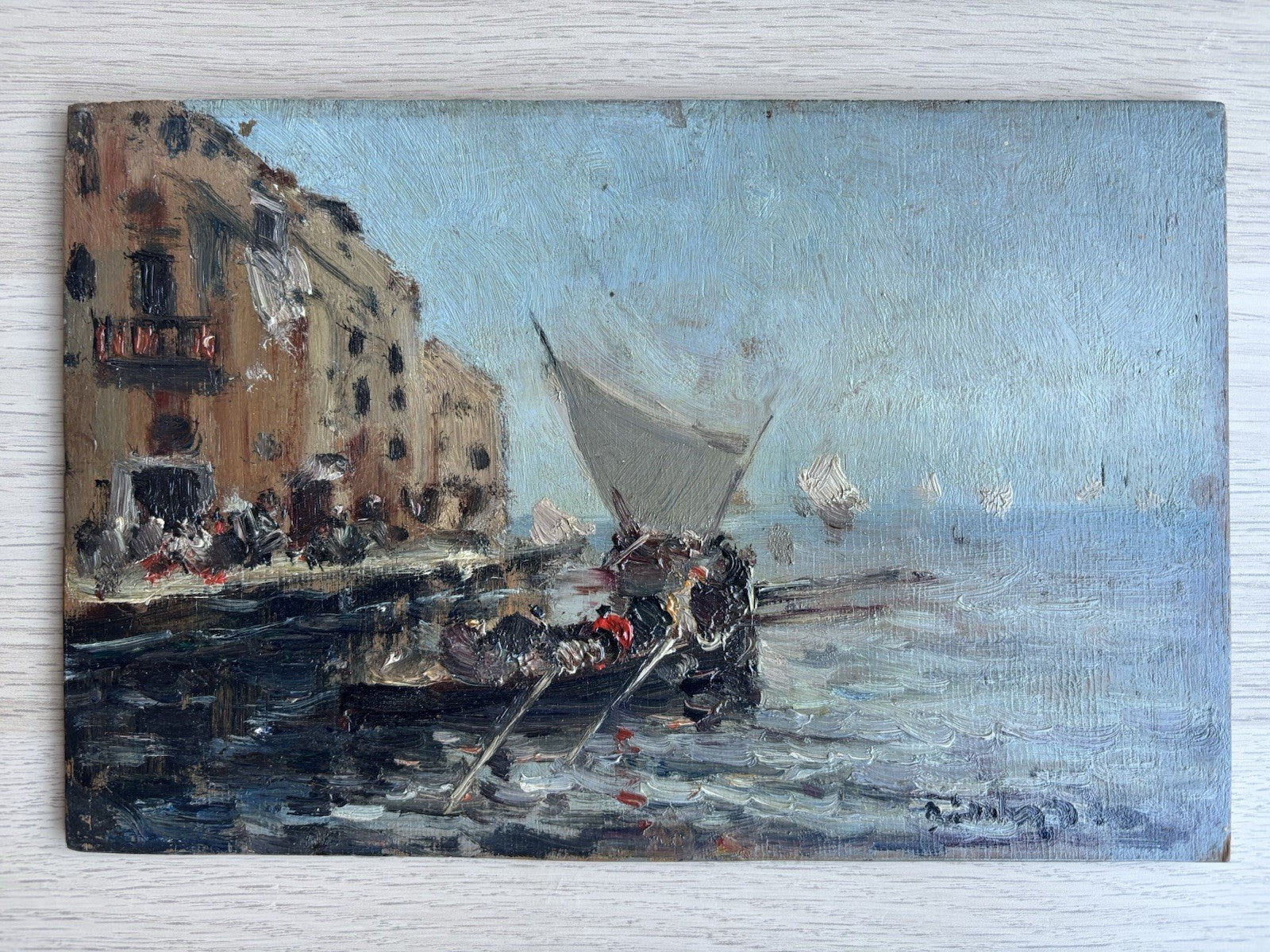 Quadro -Marina- Francesco Di Marino dipinto a olio su tavoletta