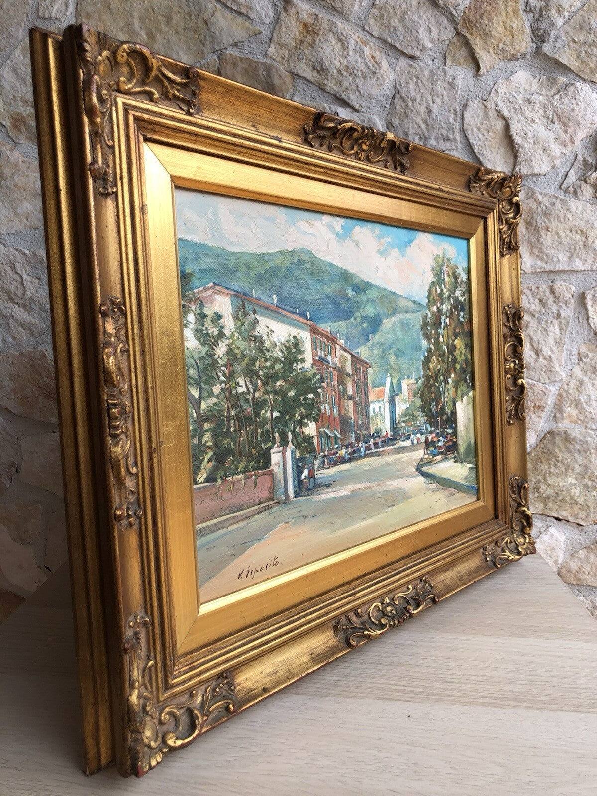 Quadro -Paesaggio Con Strada- dipinto a olio