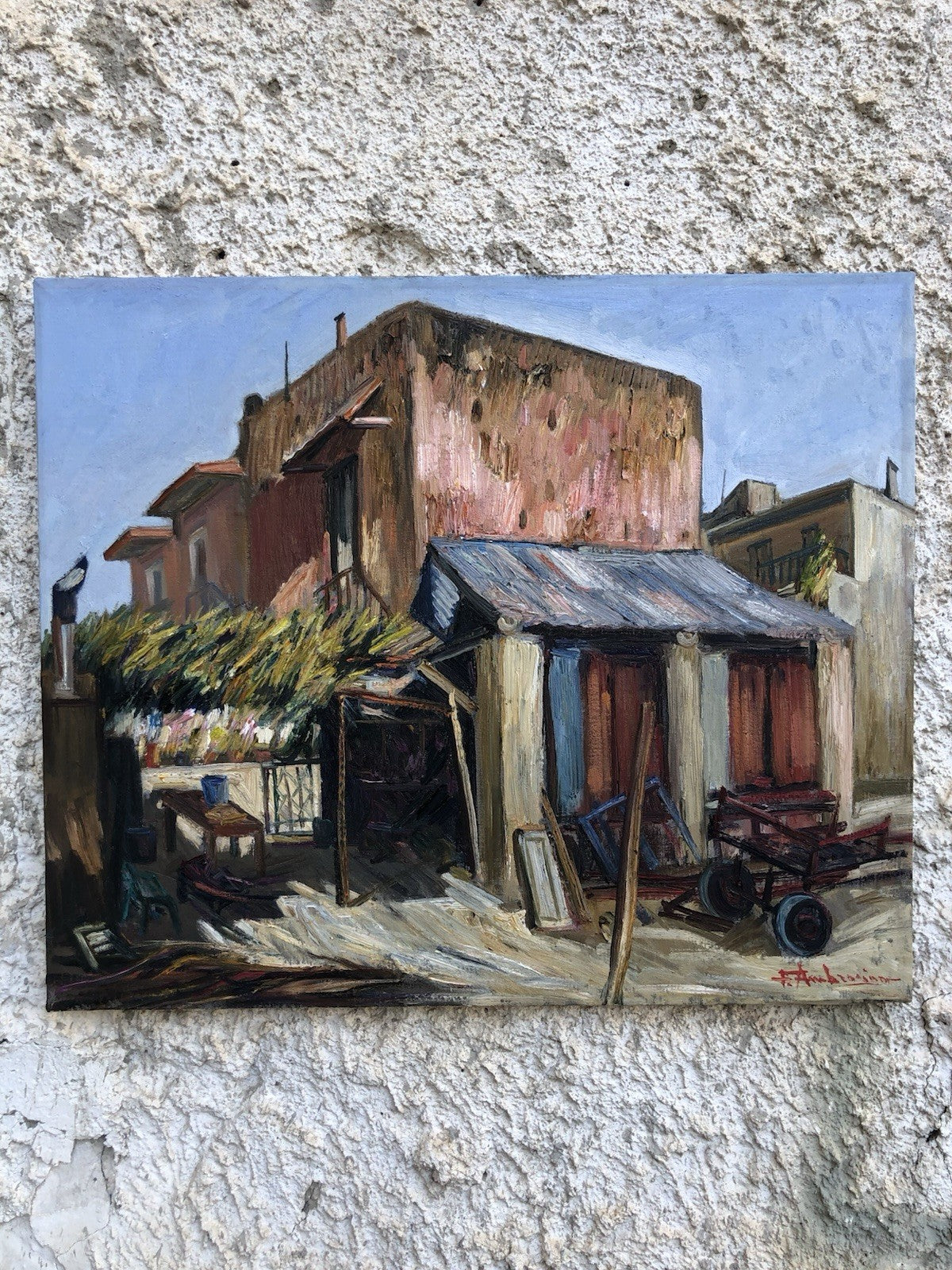 Quadro -Casolare- dipinto a olio su tela