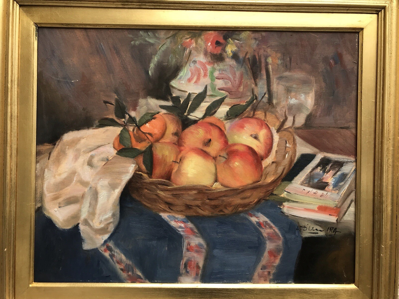 Quadro vintage -Natura Morta-dipinto a olio su tavoletta