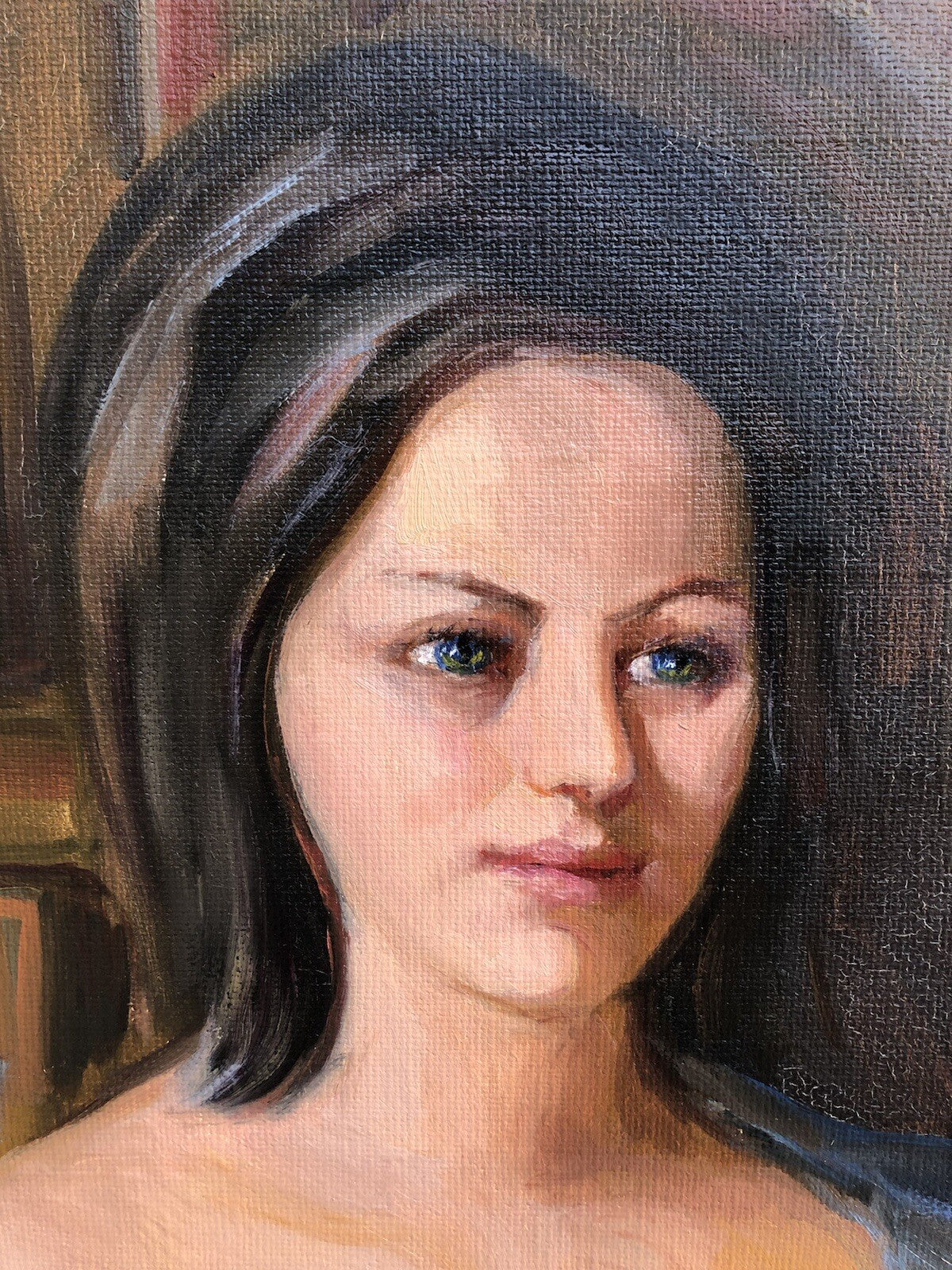 Quadro vintage -Nudo Donna- dipinto a olio su tela