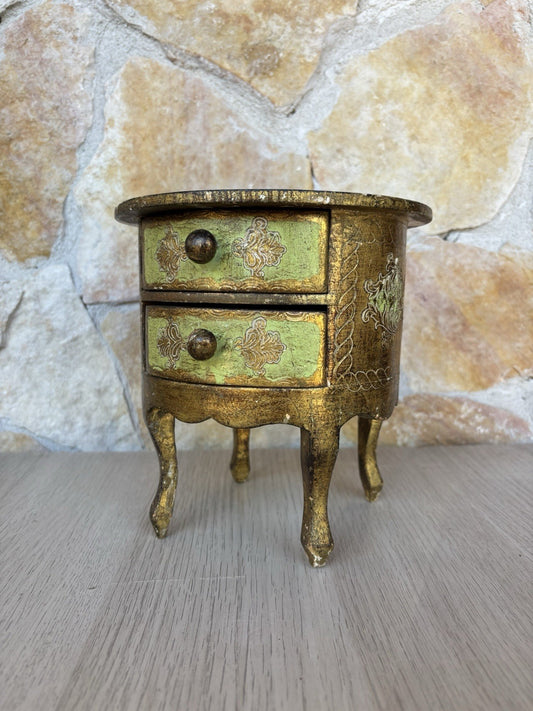 Scatola Portagioie Vintage In Legno Stile Fiorentino