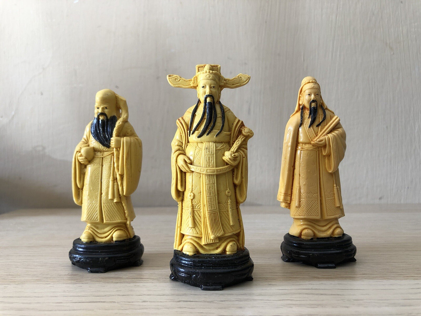 Tris Sculture In Resina Asiatiche Cinesi