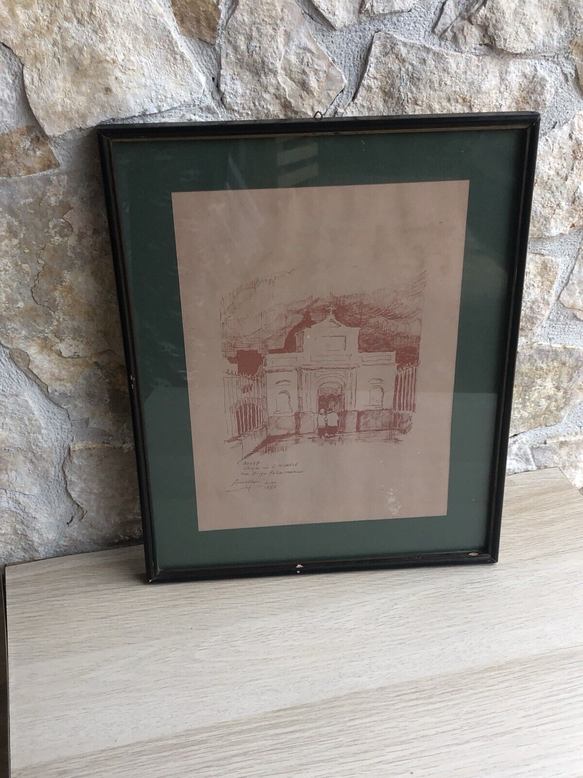 Quadro -Chiesa Di S.Michele- disegno a tecnica mista su carta