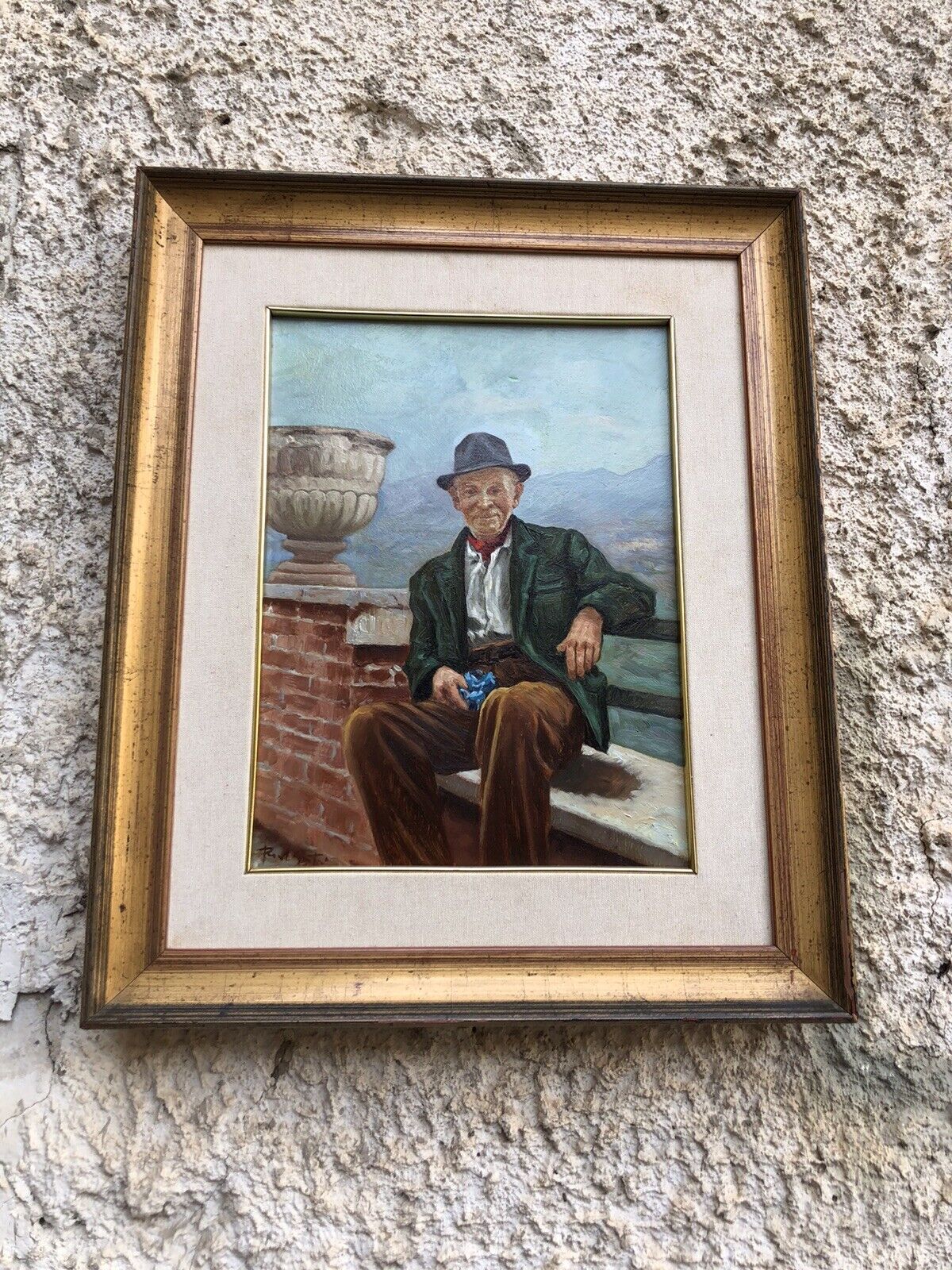Quadro vintage -Vecchio Signore-dipinto a olio su tela