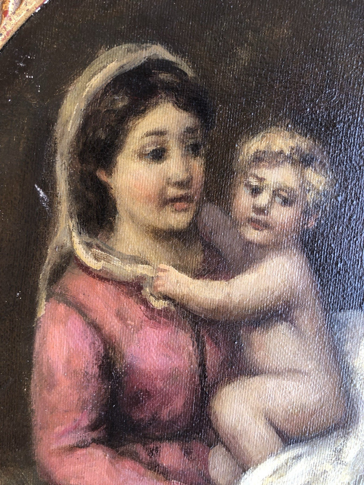 Quadro -Maternità- dipinto a olio su tela