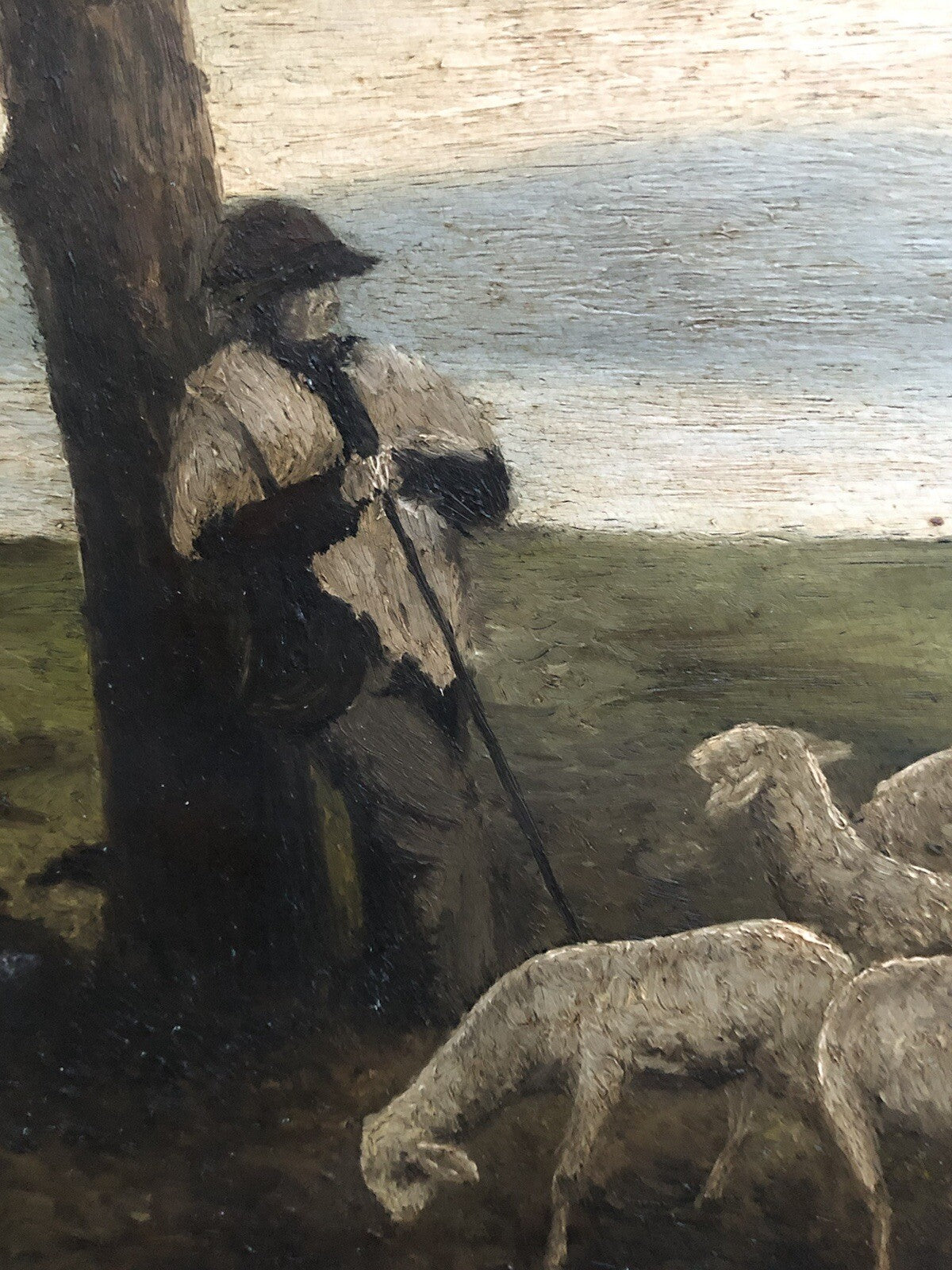 Quadro vintage -Paesaggio Con Gregge- dipinto a olio