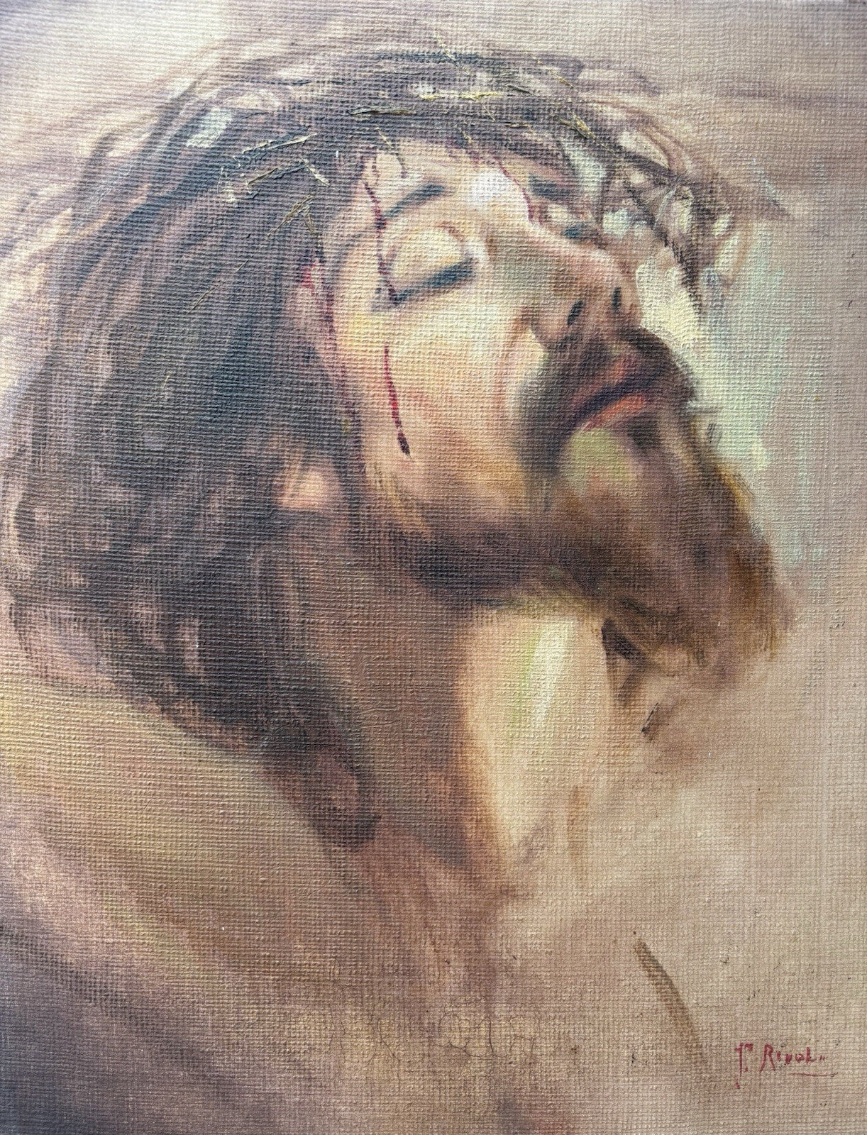 Quadro -Gesù- dipinto a olio su tela