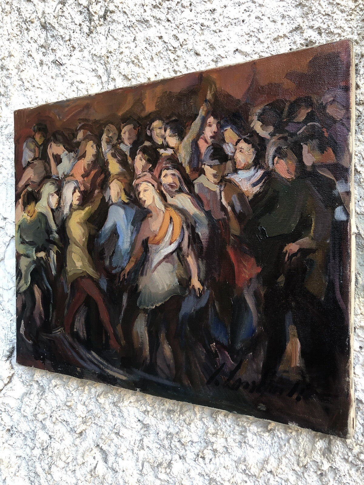 Quadro vintage -Figure- dipinto a olio su tela