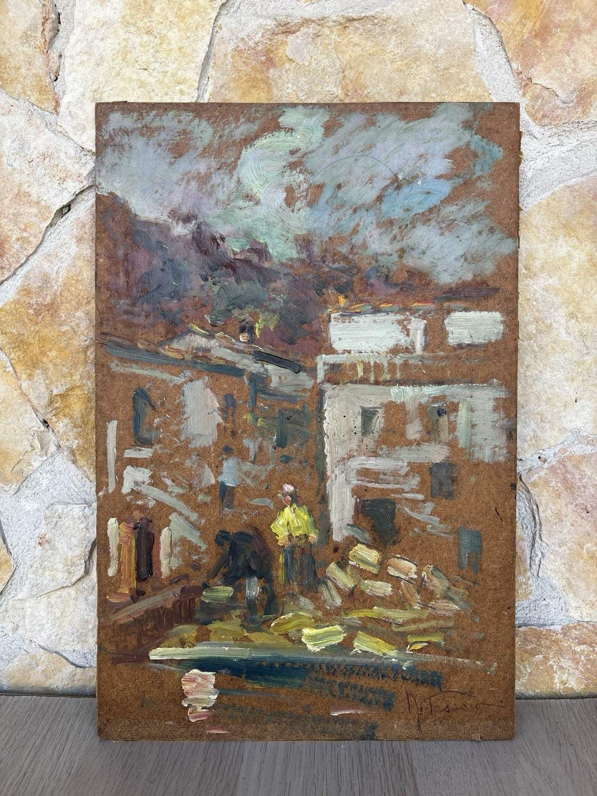 Quadro -Bozzetto- Renato Passaro- dipinto a olio