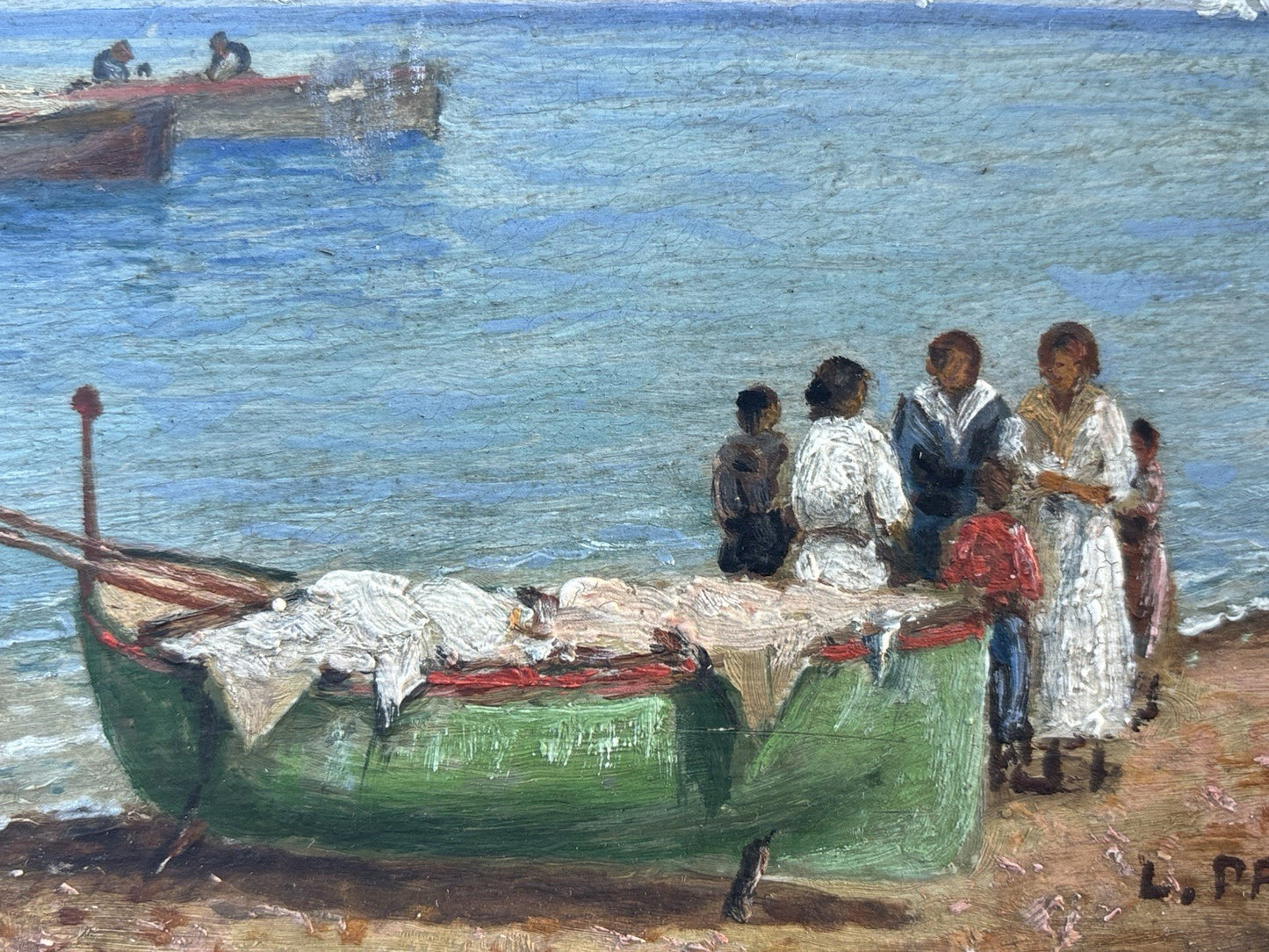 Coppia quadri miniature -Marine- Luca Papaluca- dipinti a olio su tavoletta