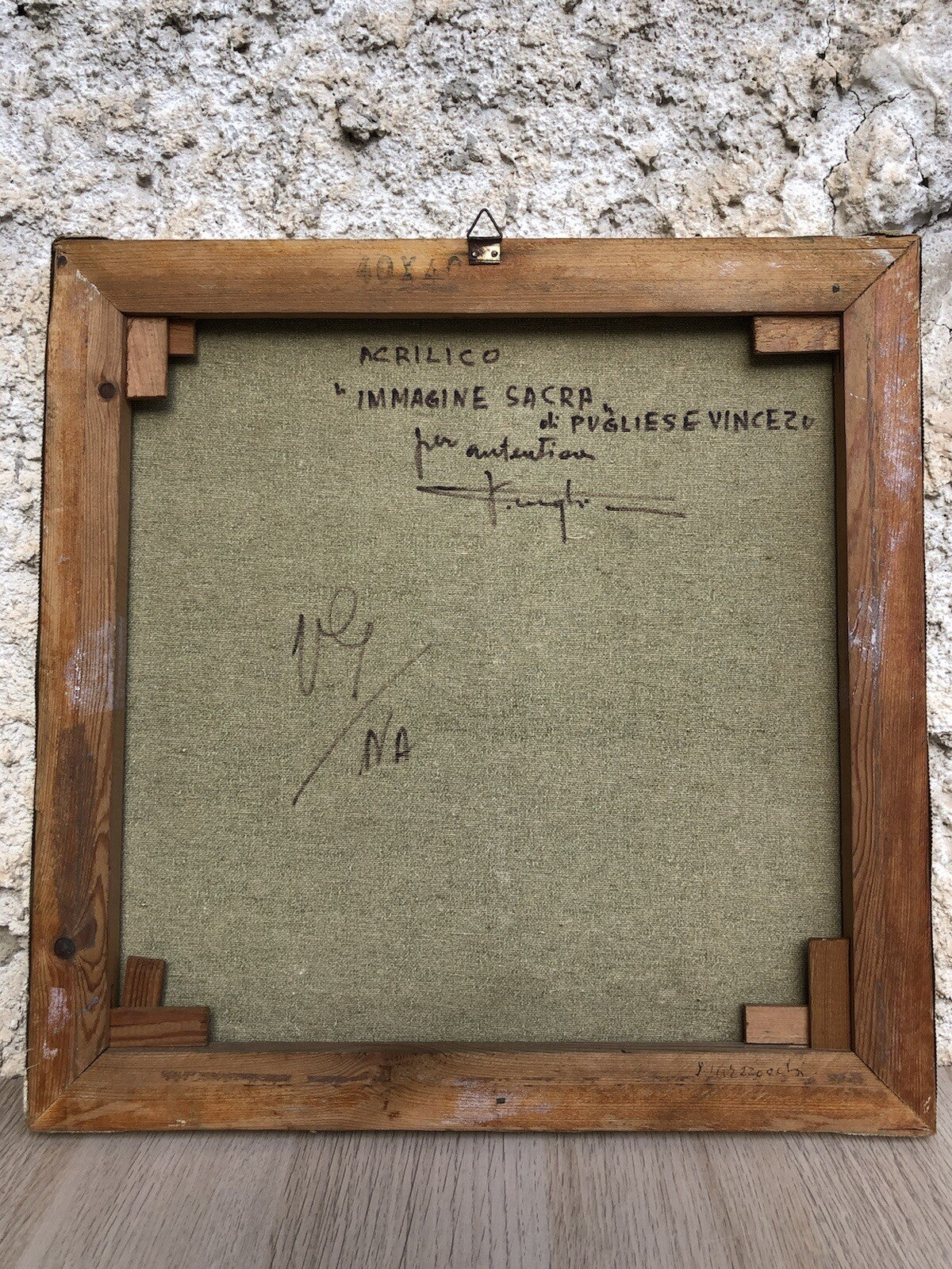 Quadro vintage -Immagine Sacra- dipinto ad acrilico su tela